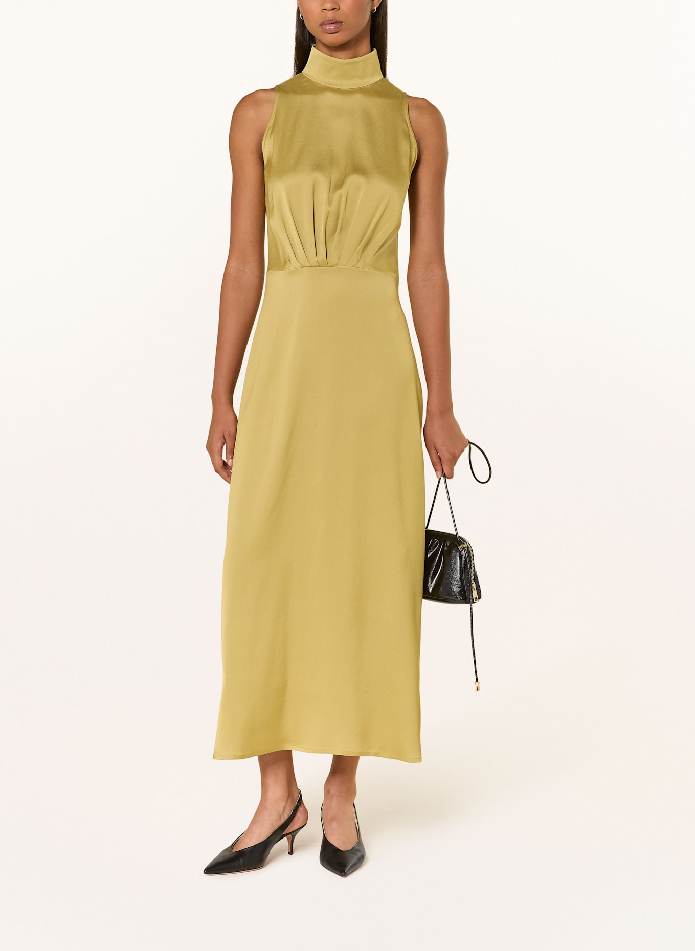 DRYKORN Saténové šaty AMABEL: ZELENÁ