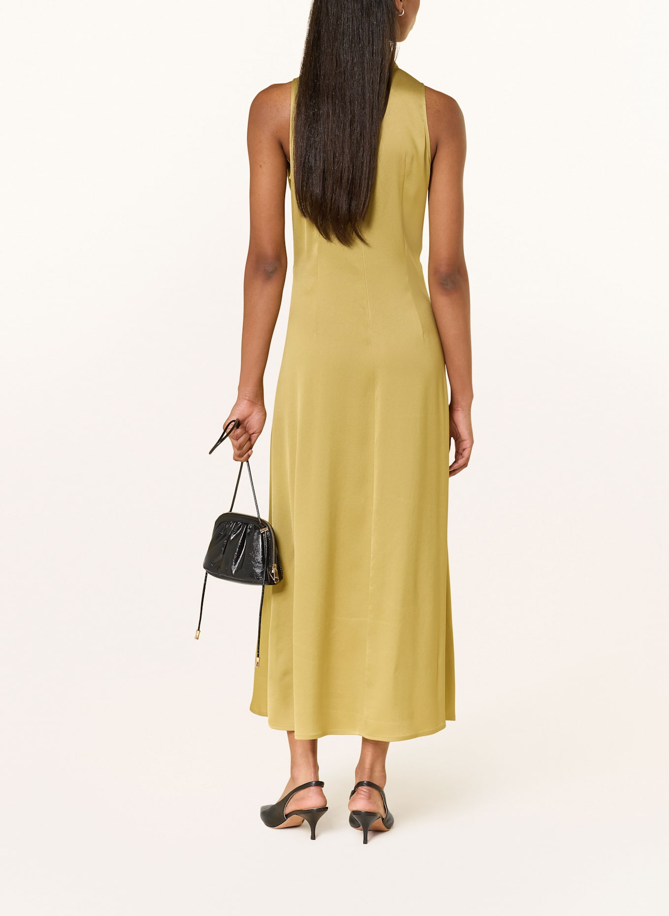 DRYKORN Saténové šaty AMABEL: ZELENÁ