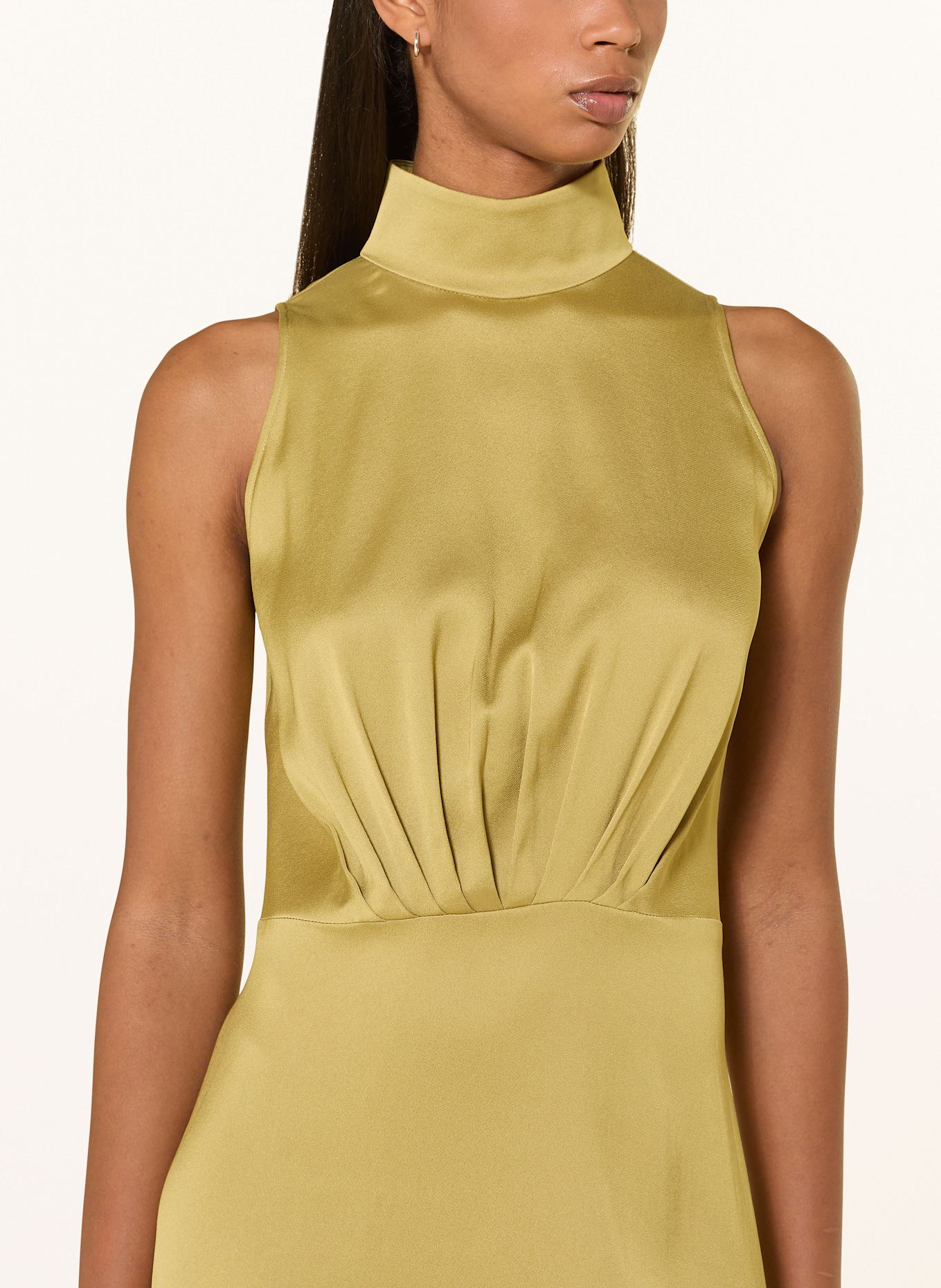 DRYKORN Saténové šaty AMABEL: ZELENÁ