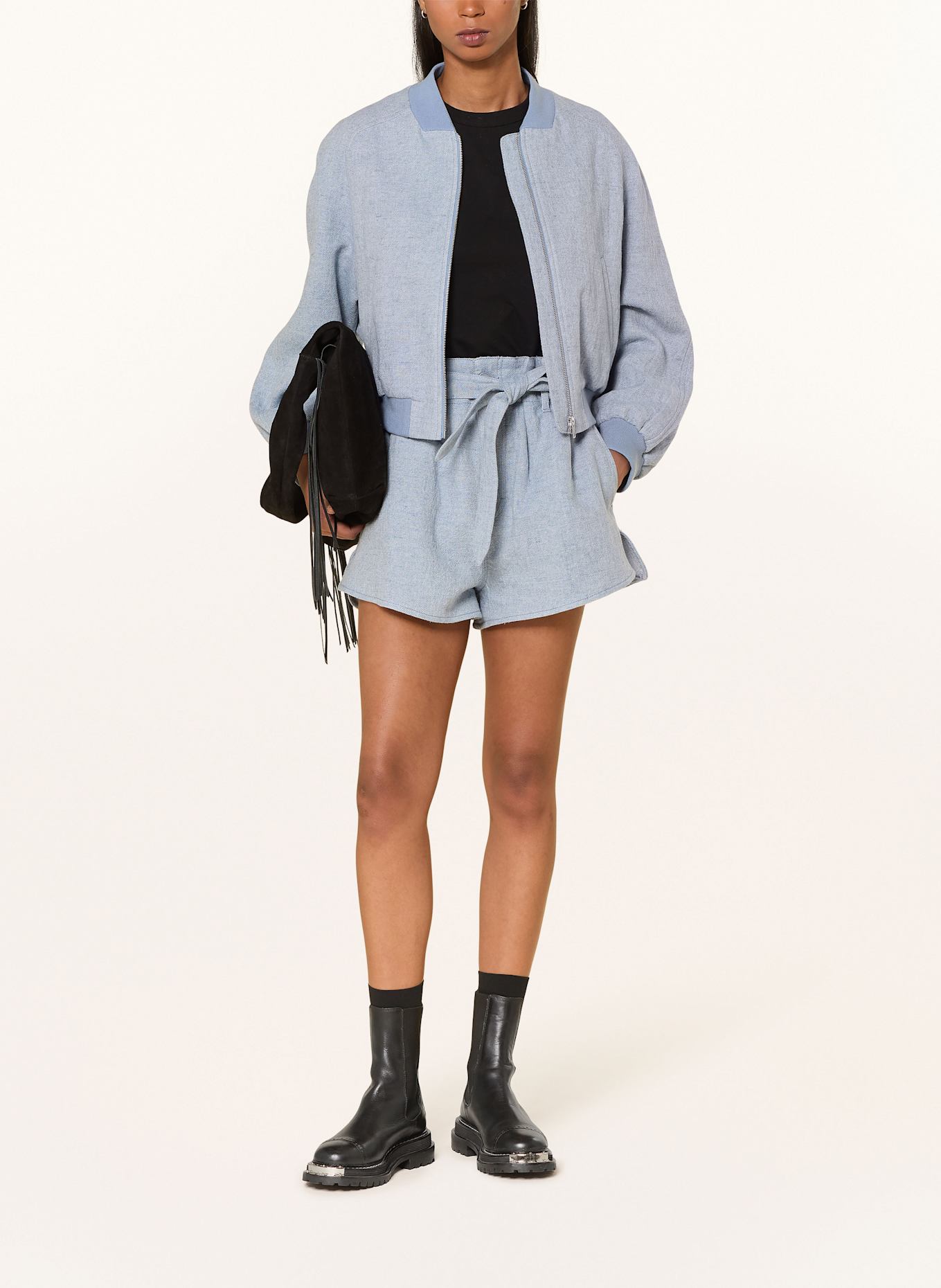 DRYKORN Paperbag-short DUBIOUS: LICHTBLAUW