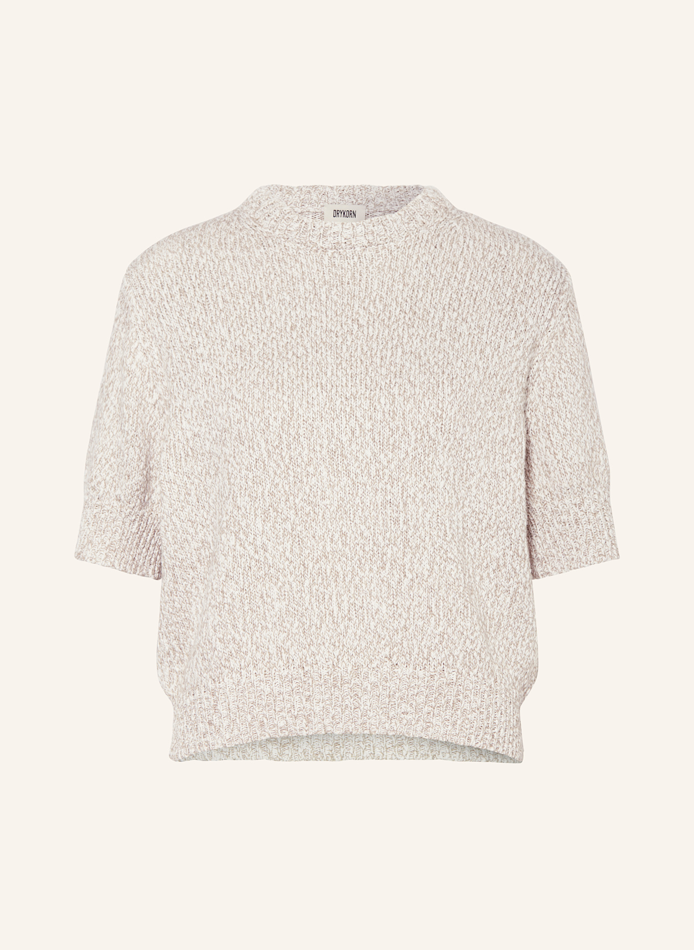 DRYKORN Úpletové tričko SANIDY: REŽNÁ / BÉŽOVÁ