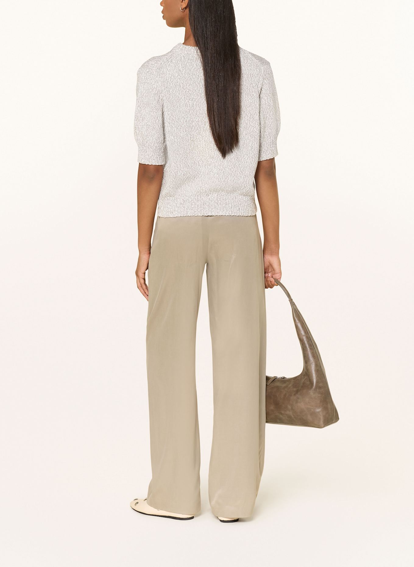 DRYKORN Úpletové tričko SANIDY: REŽNÁ / BÉŽOVÁ