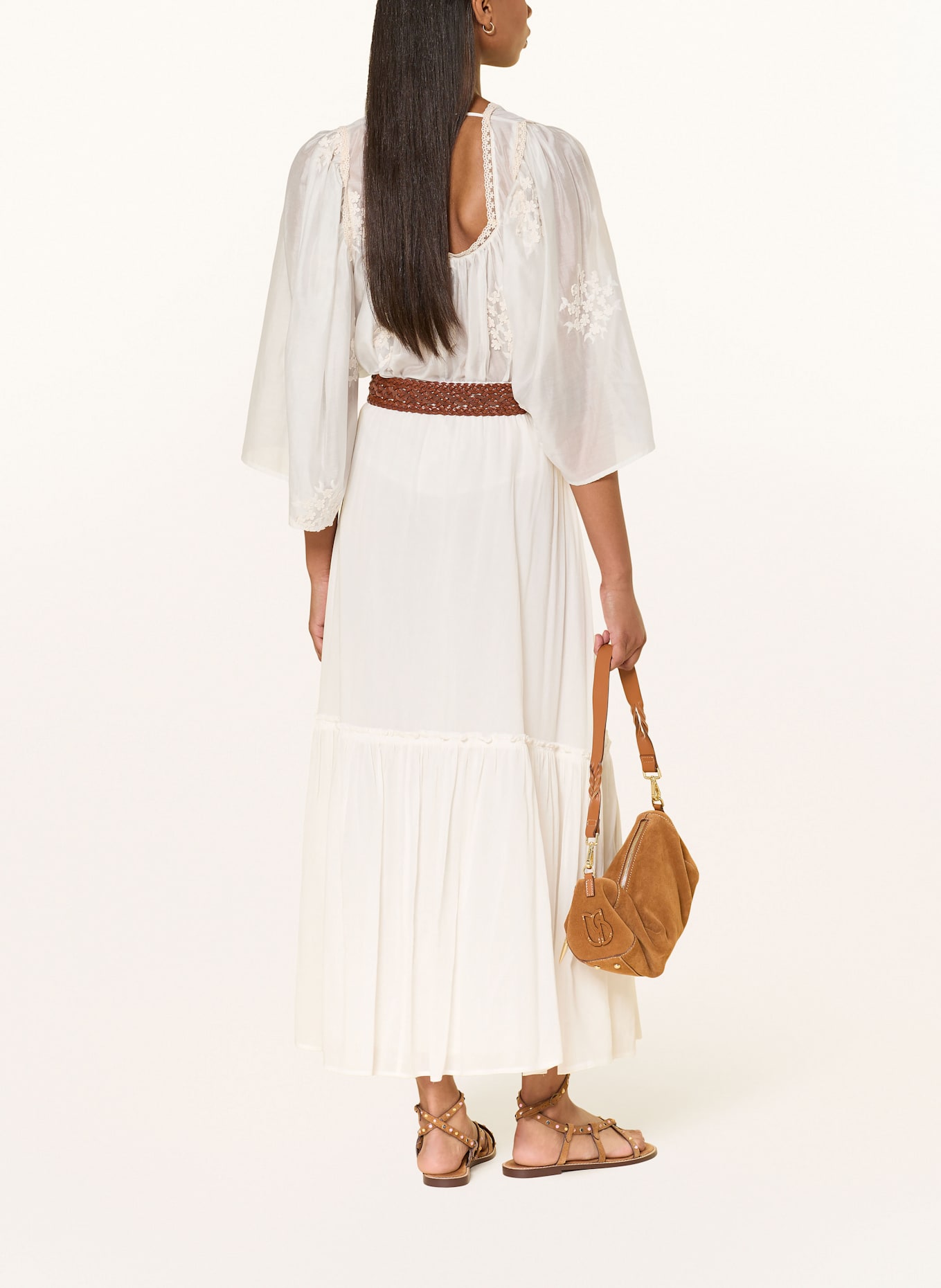 DRYKORN ISMARA shirt blouse with lace details: ECRU