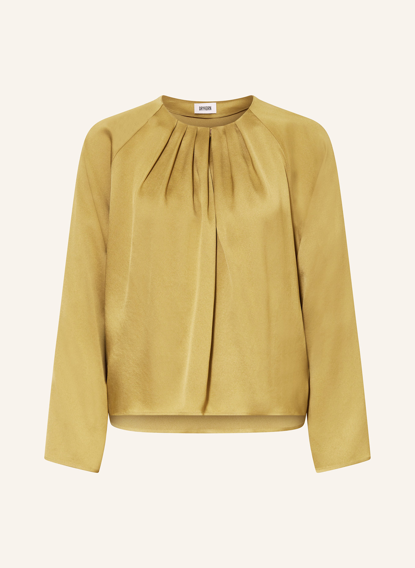 DRYKORN Halenkový top HARLEEN ze saténu: SVĚTLE HNĚDÁ