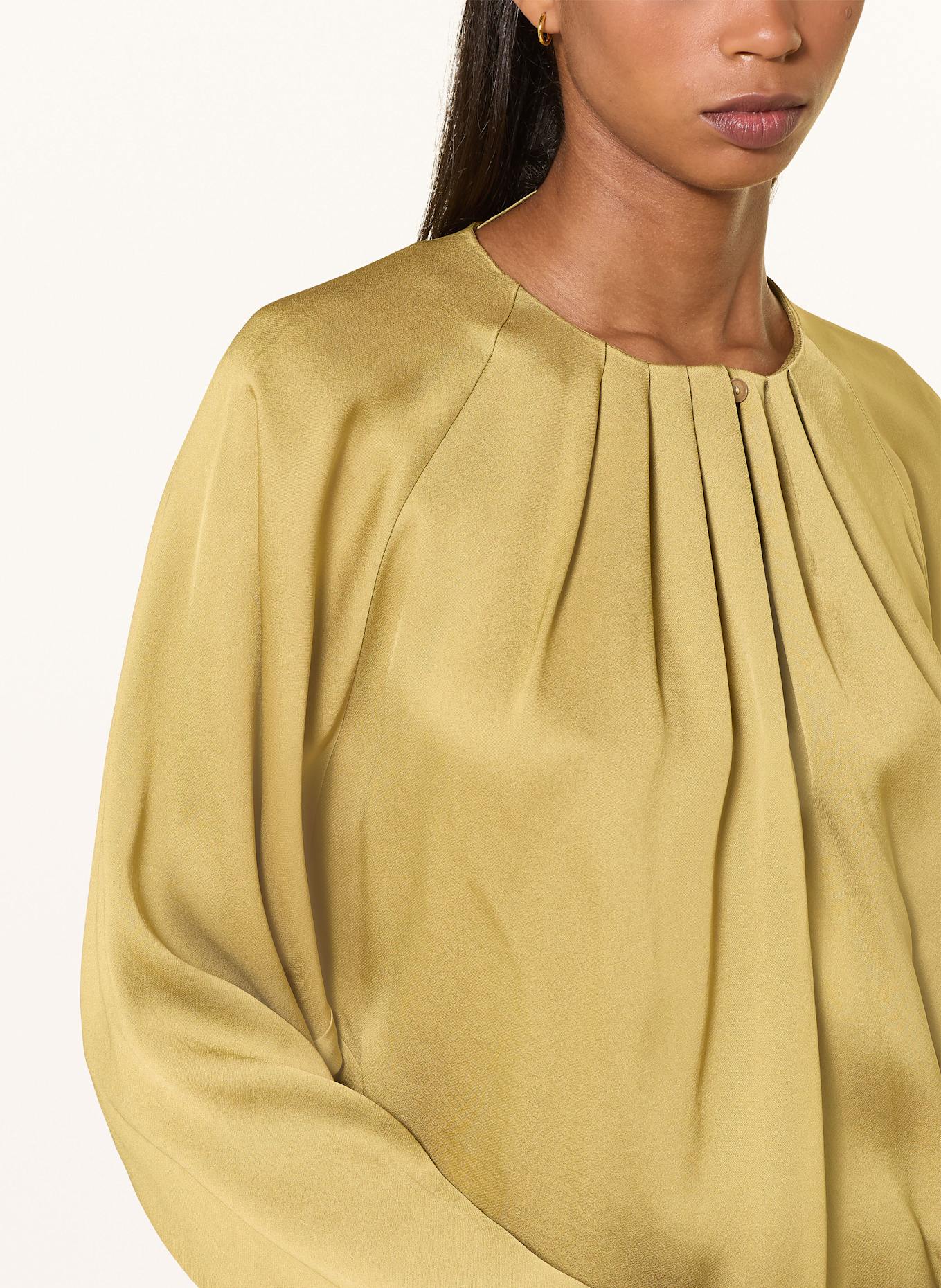 DRYKORN Halenkový top HARLEEN ze saténu: SVĚTLE HNĚDÁ