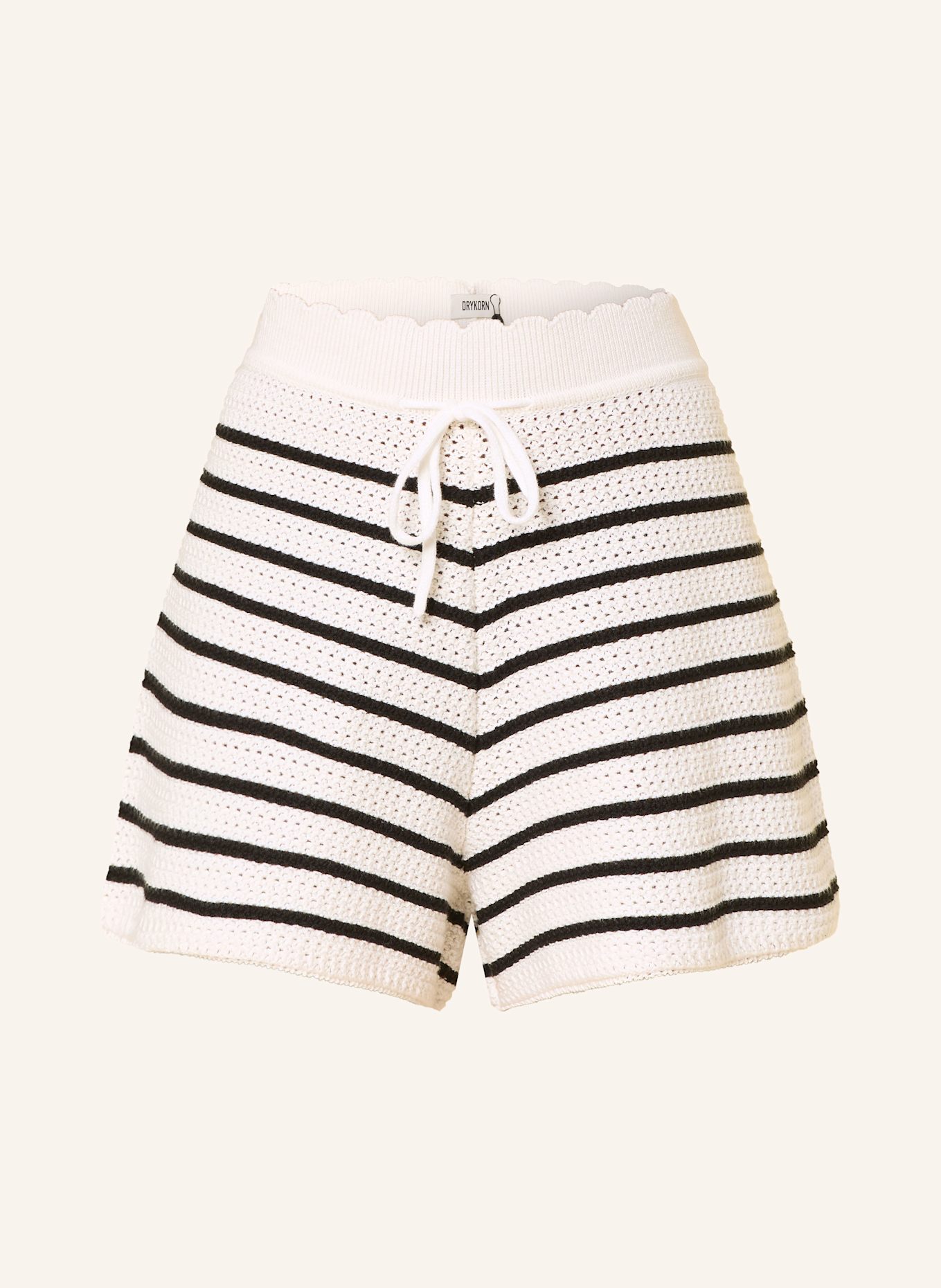 DRYKORN Strickshorts ARDNA: ECRU / SCHWARZ