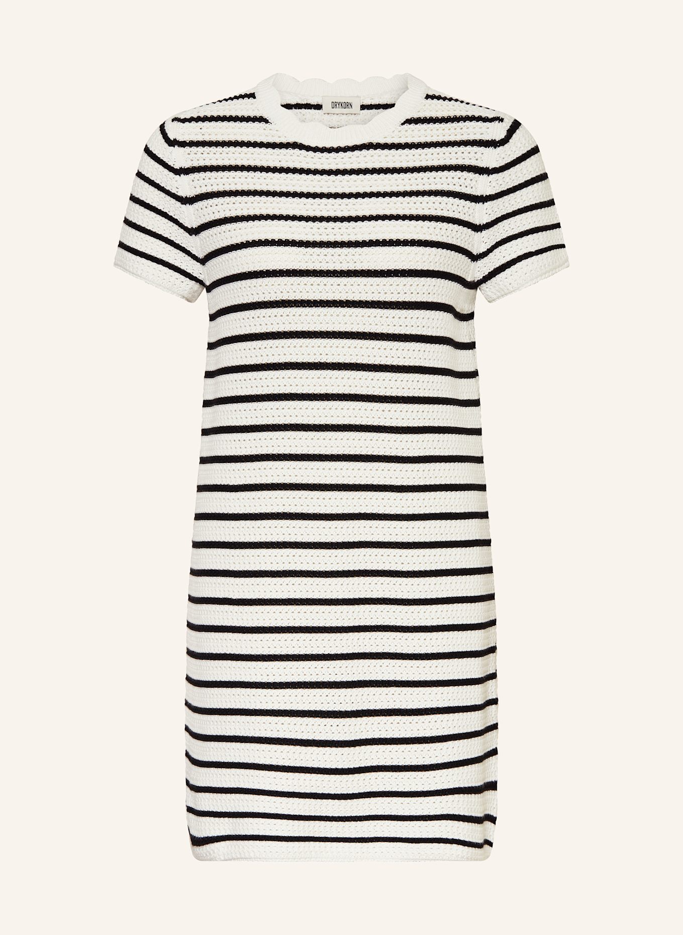 DRYKORN Strickkleid AIULA: WEISS / SCHWARZ