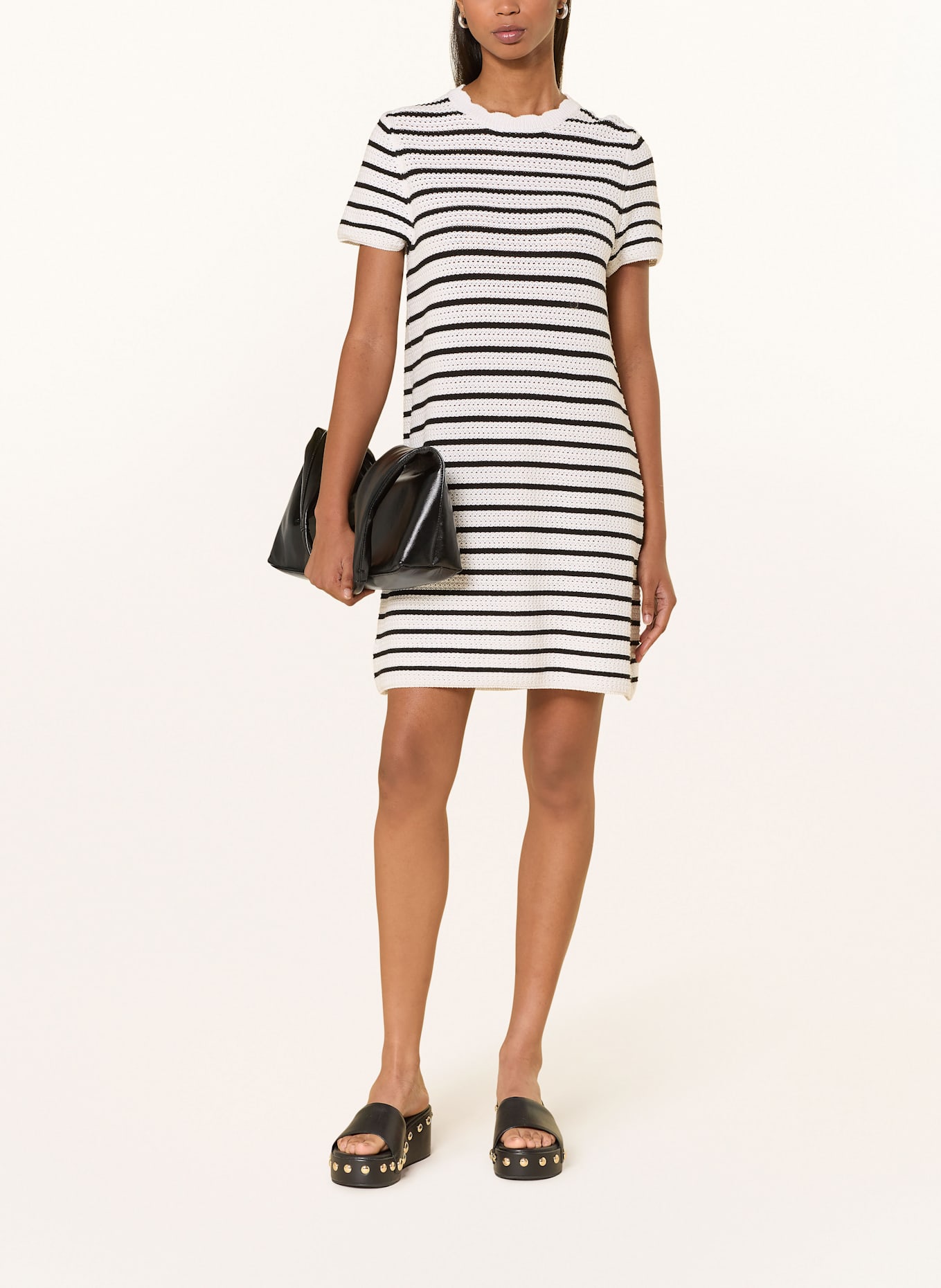 DRYKORN Strickkleid AIULA: WEISS / SCHWARZ