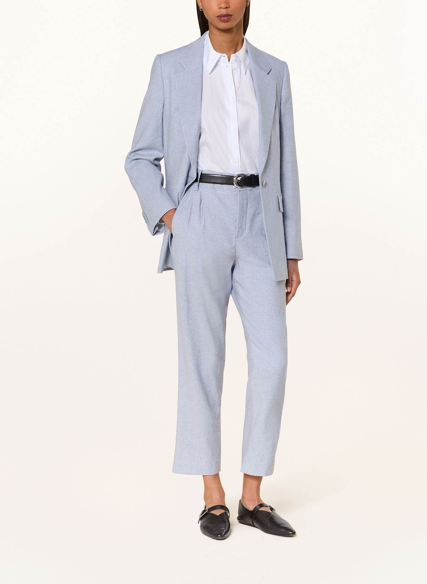 DRYKORN Spodnie marlena DISPATCH z lnem: SZARONIEBIESKI