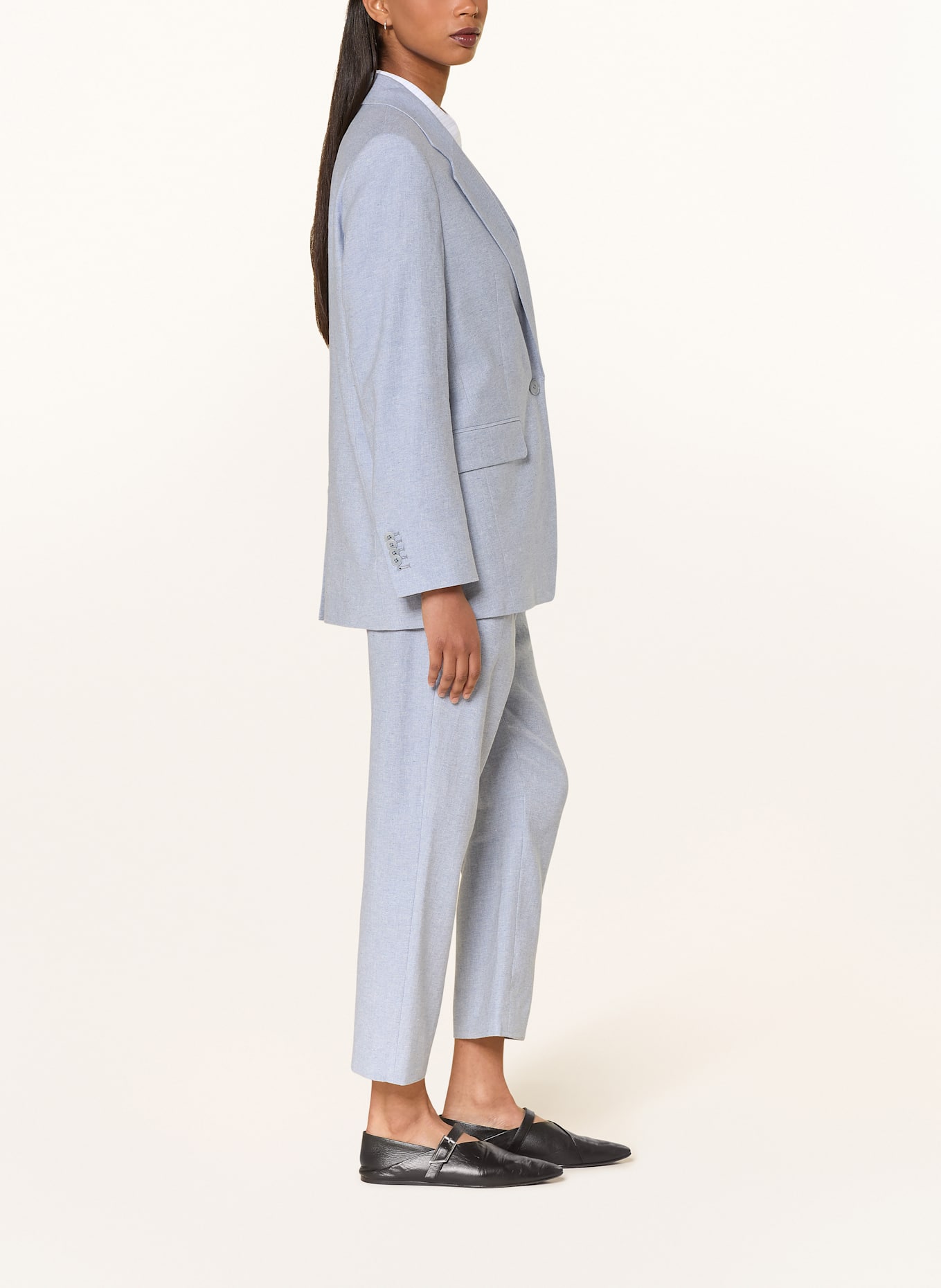 DRYKORN Spodnie marlena DISPATCH z lnem: SZARONIEBIESKI