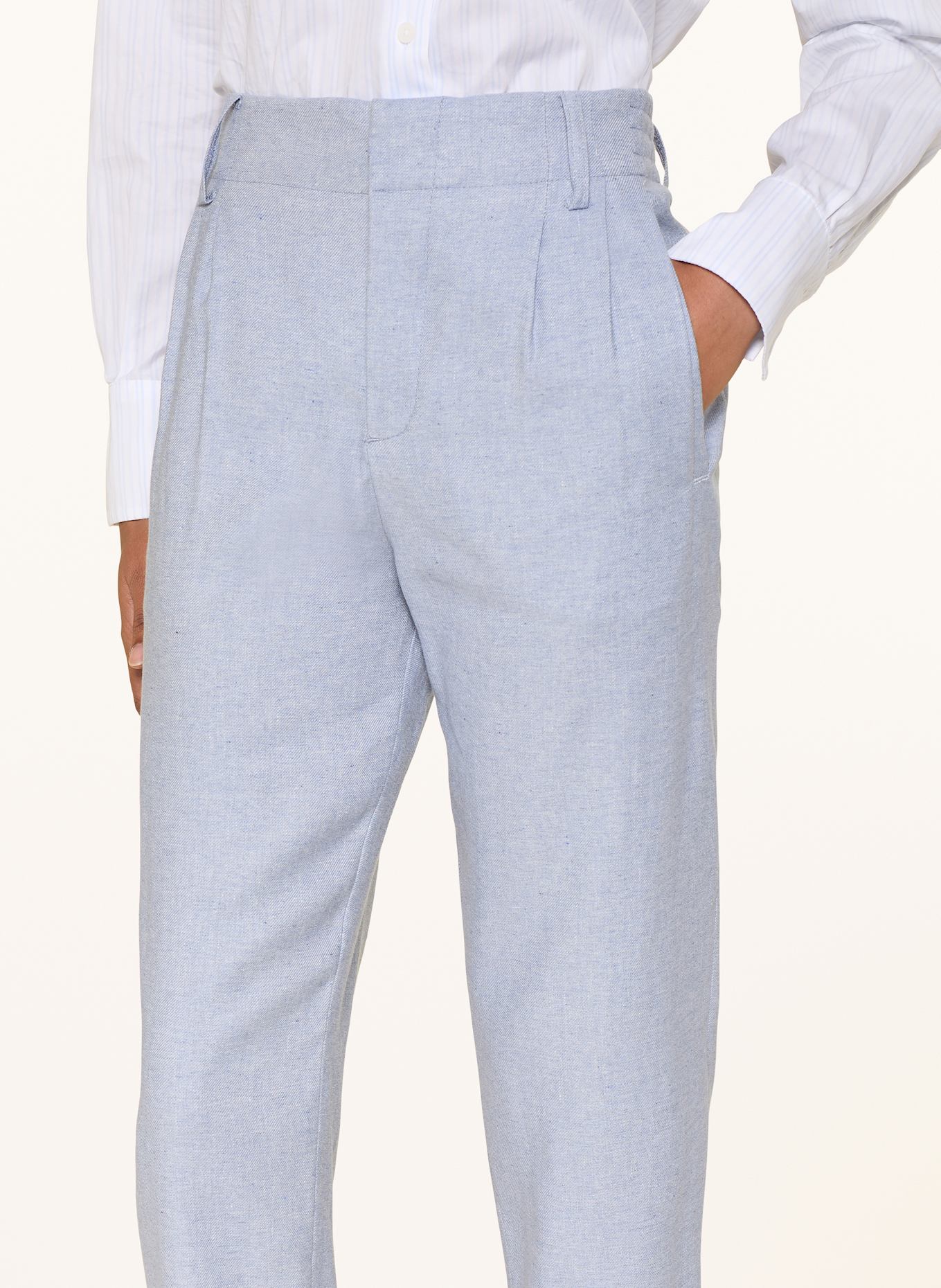 DRYKORN Spodnie marlena DISPATCH z lnem: SZARONIEBIESKI