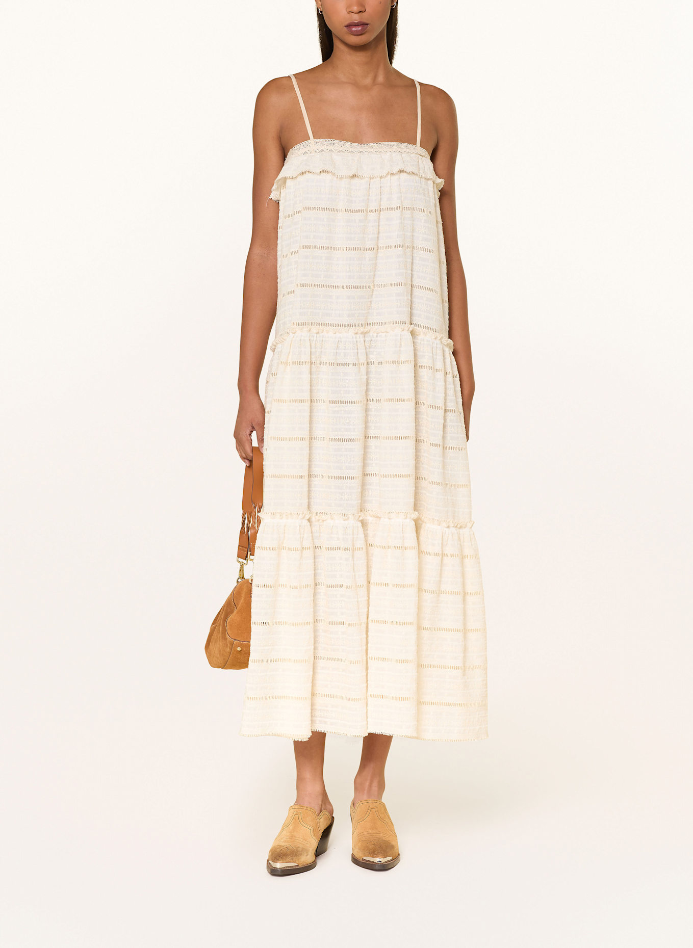 DRYKORN Jurk NIVELA met kant: ECRU