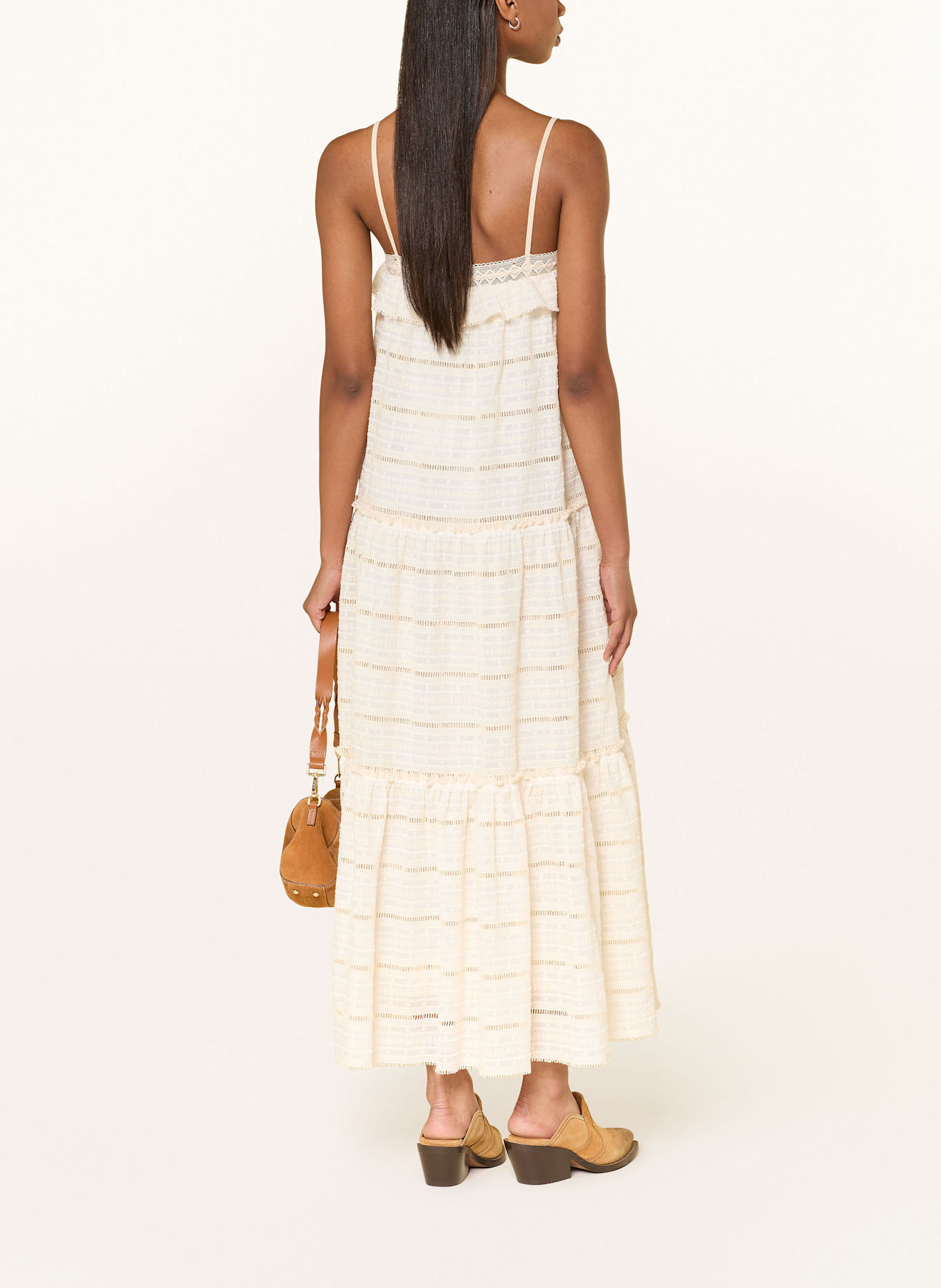 DRYKORN Jurk NIVELA met kant: ECRU