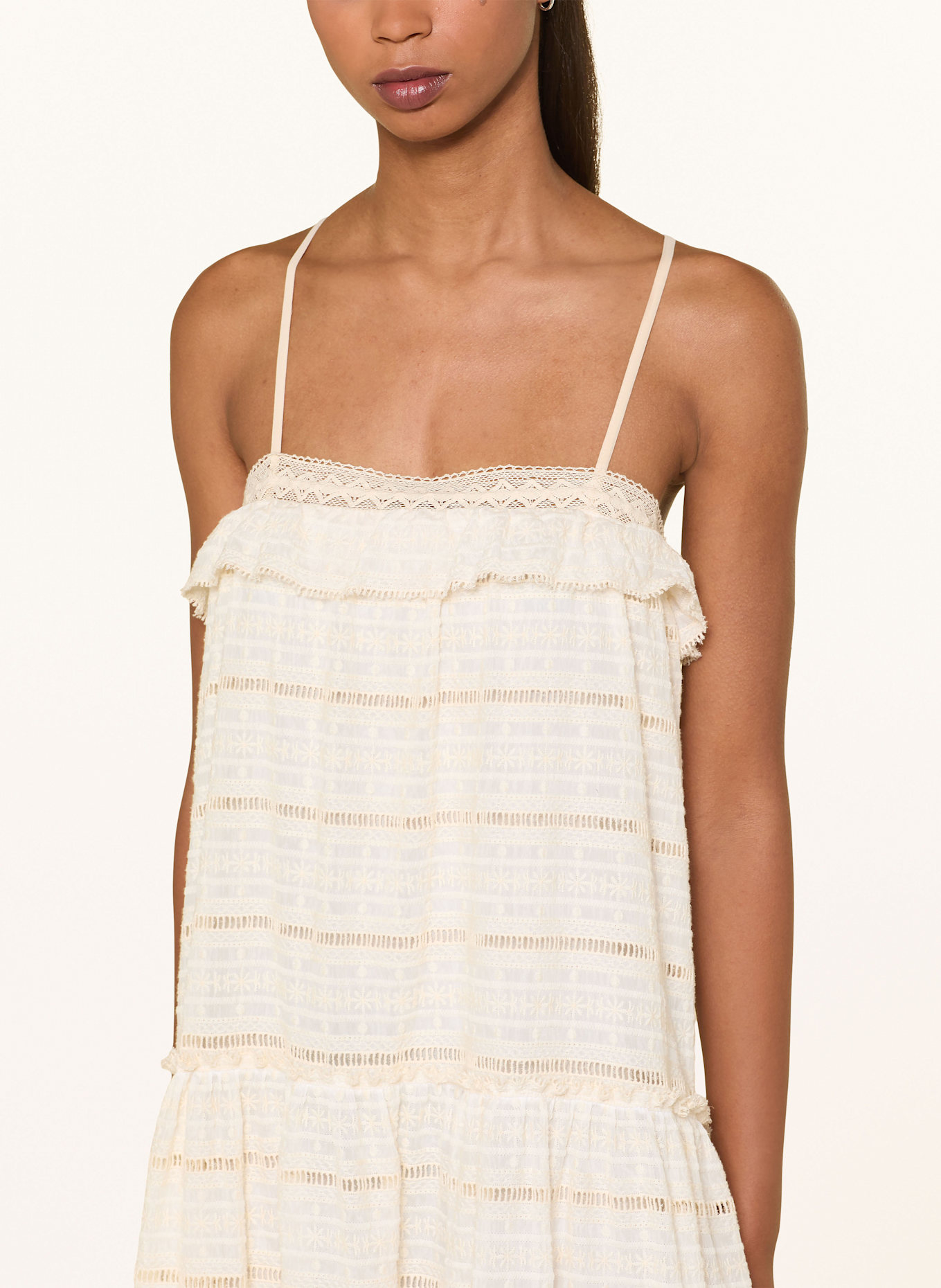 DRYKORN Jurk NIVELA met kant: ECRU