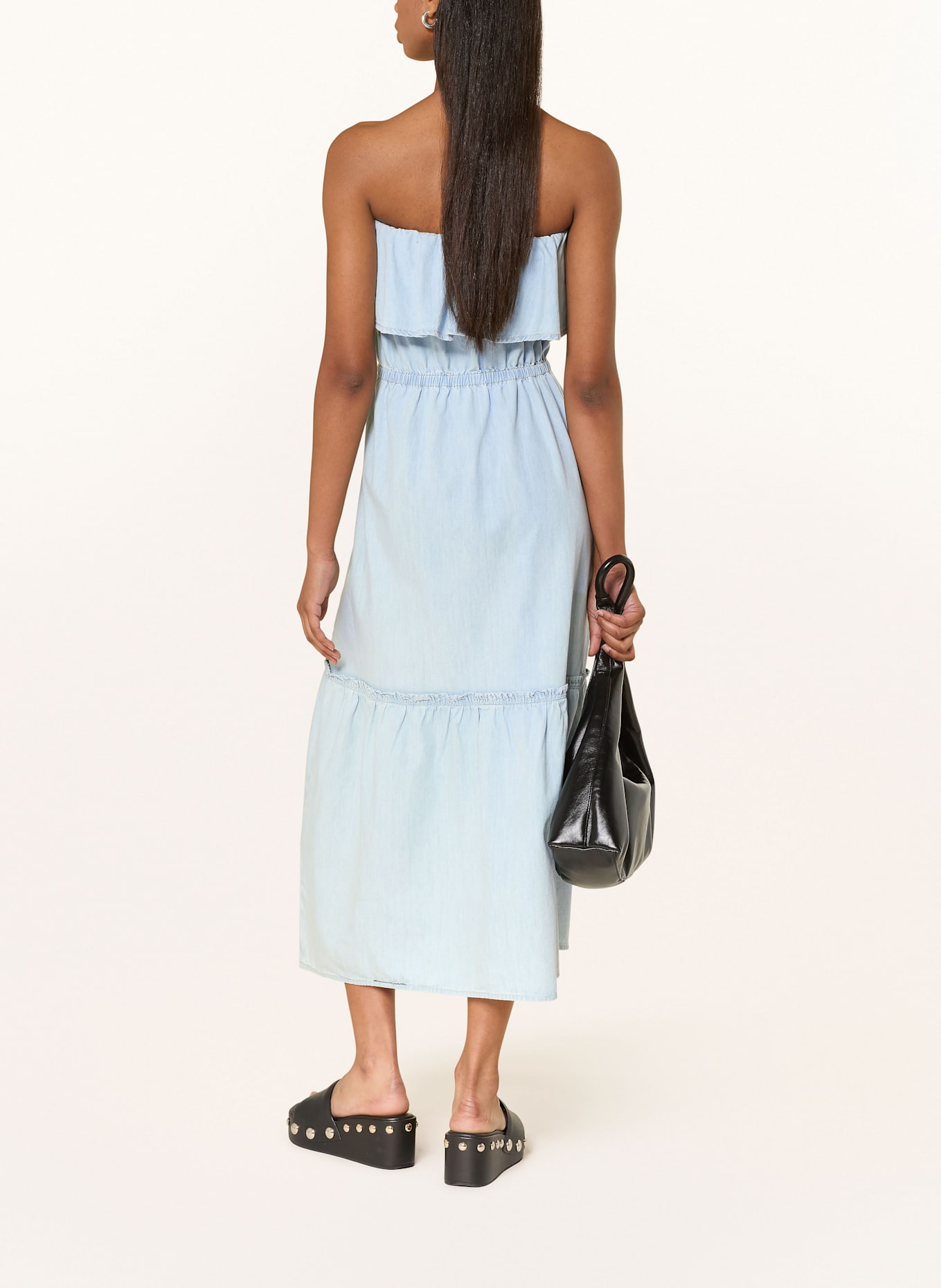 DRYKORN Off-Shoulder-LUMIRA in Jeansoptik: HELLBLAU