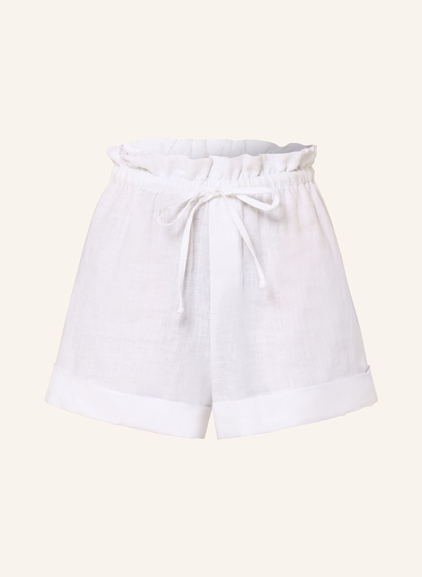 DRYKORN Paperbag shorts EDICT in linen: WHITE
