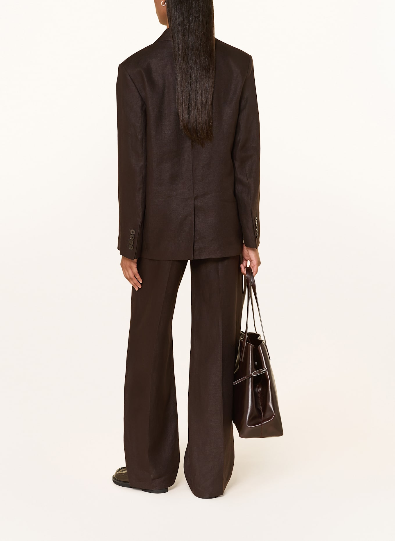 DRYKORN Pantalon Marlène CONSIDER en lin: MARRON FONCÉ