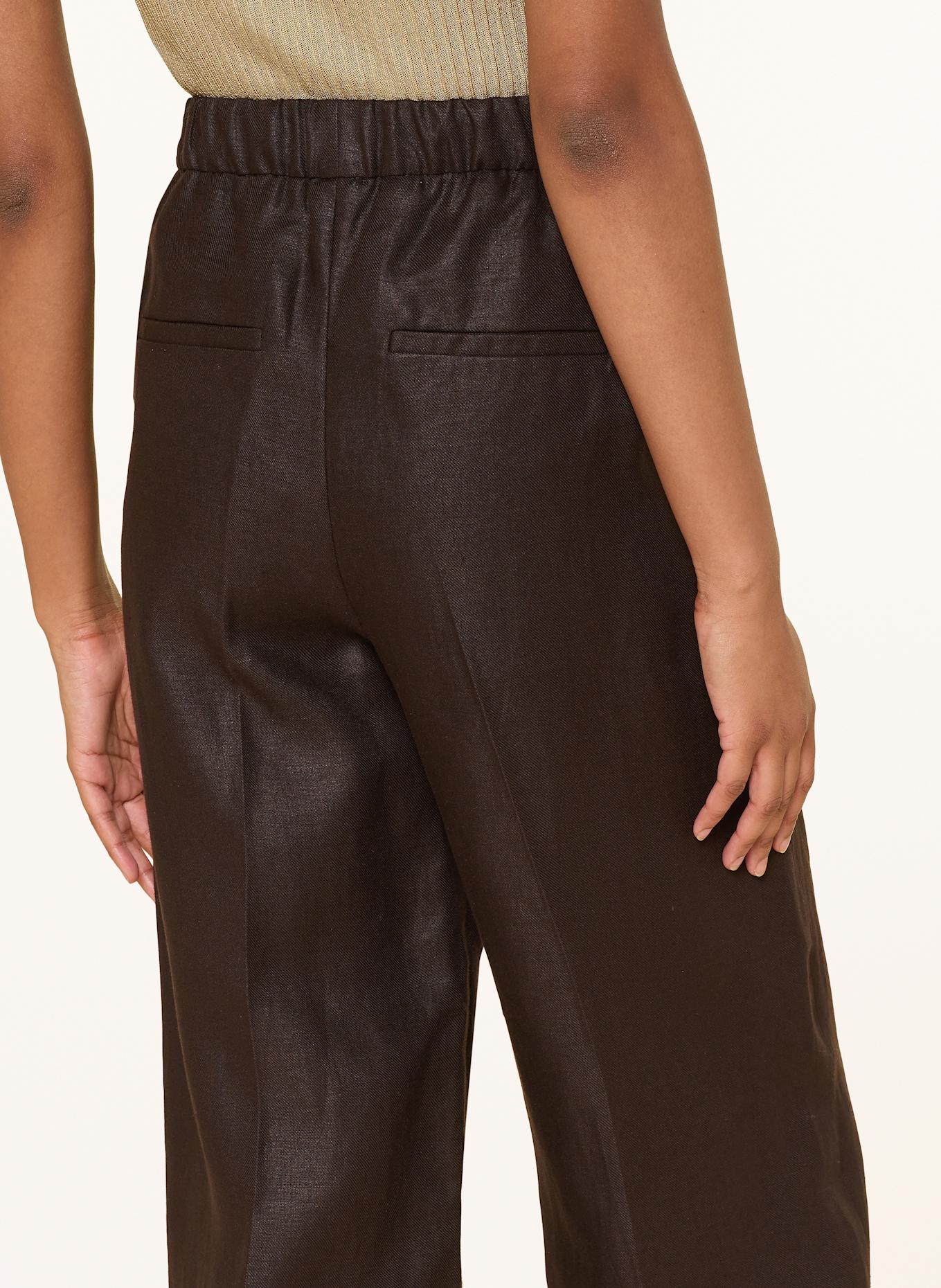 DRYKORN Pantalon Marlène CONSIDER en lin: MARRON FONCÉ