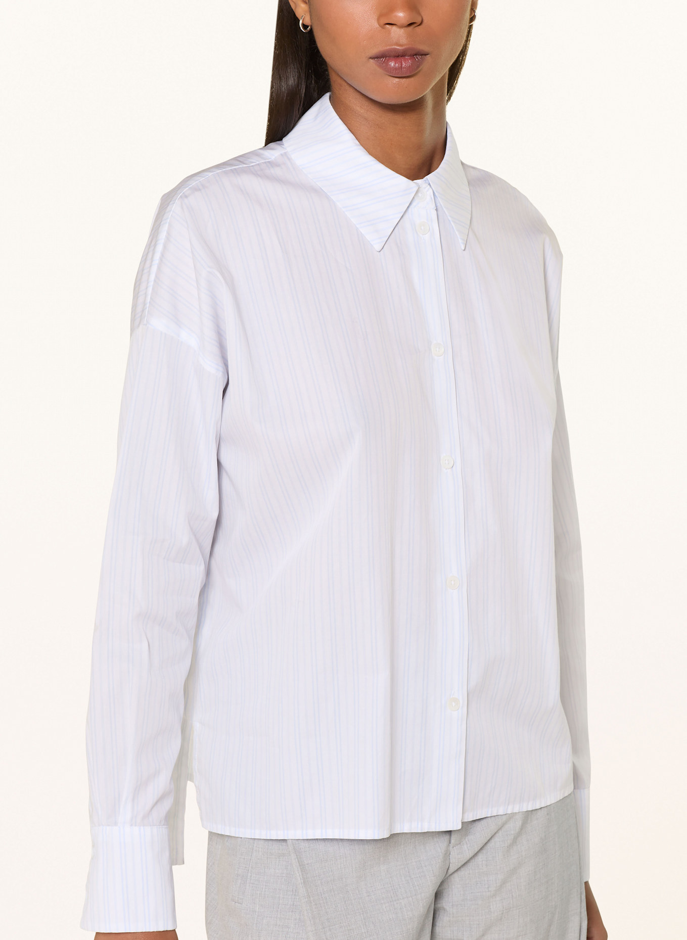 DRYKORN Chemisier CLOELIA: BLANC / BLEU CLAIR