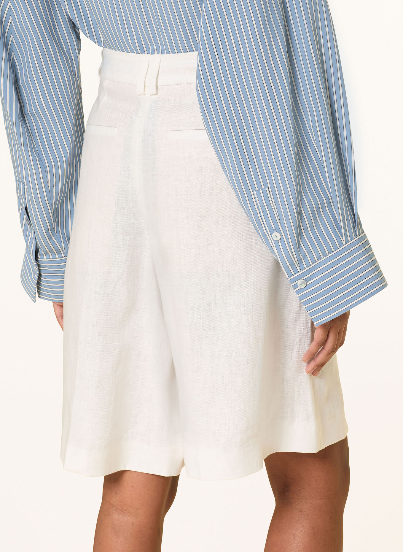 DRYKORN Short en lin GOVERN: ÉCRU