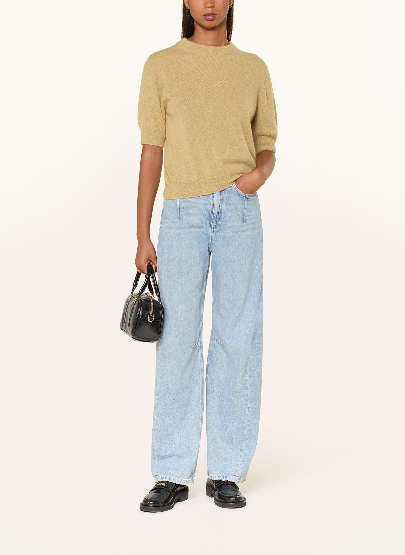 DRYKORN Úpletové tričko SANIDY s alpakou: SVĚTLE ZELENÁ