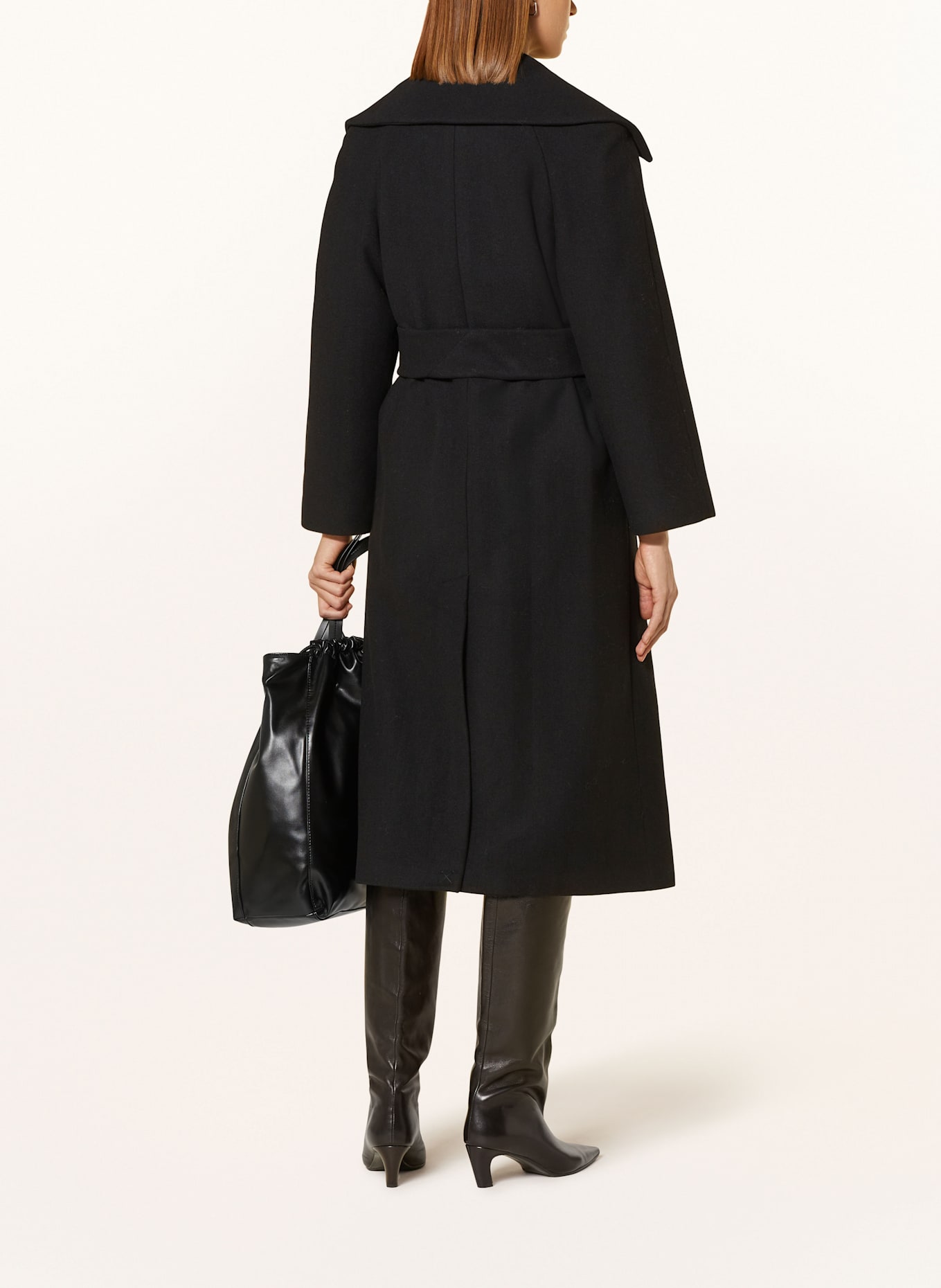 Phase Eight Mantel ANNABEL mit Wolle: SCHWARZ