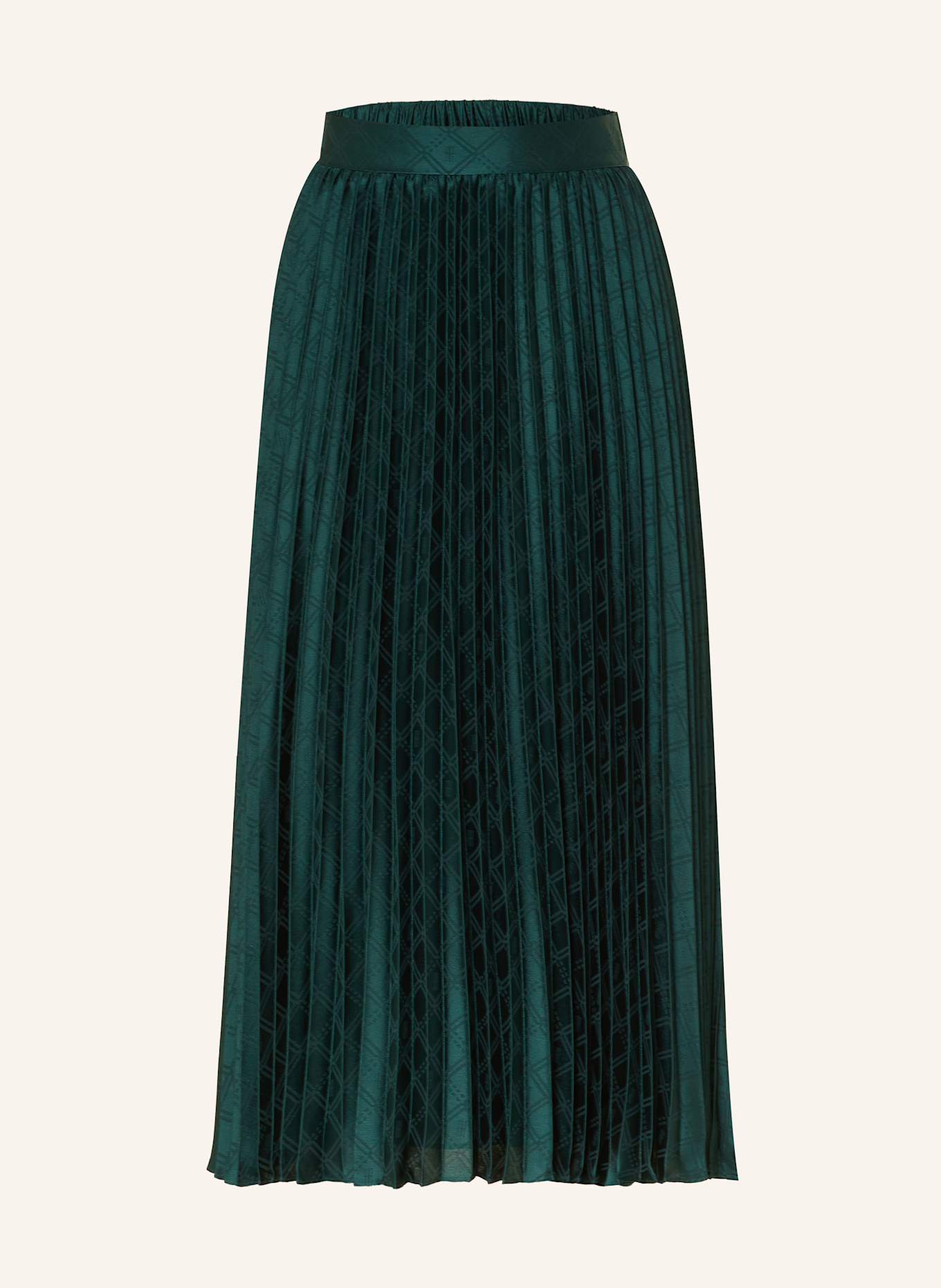 HOBBS Jacquard-Rock LUANA mit Plissees: DUNKELGRÜN