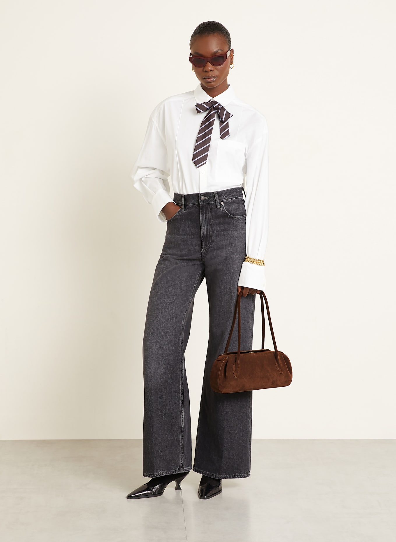 YUZEFI Schultertasche OYSTER: DUNKELBRAUN