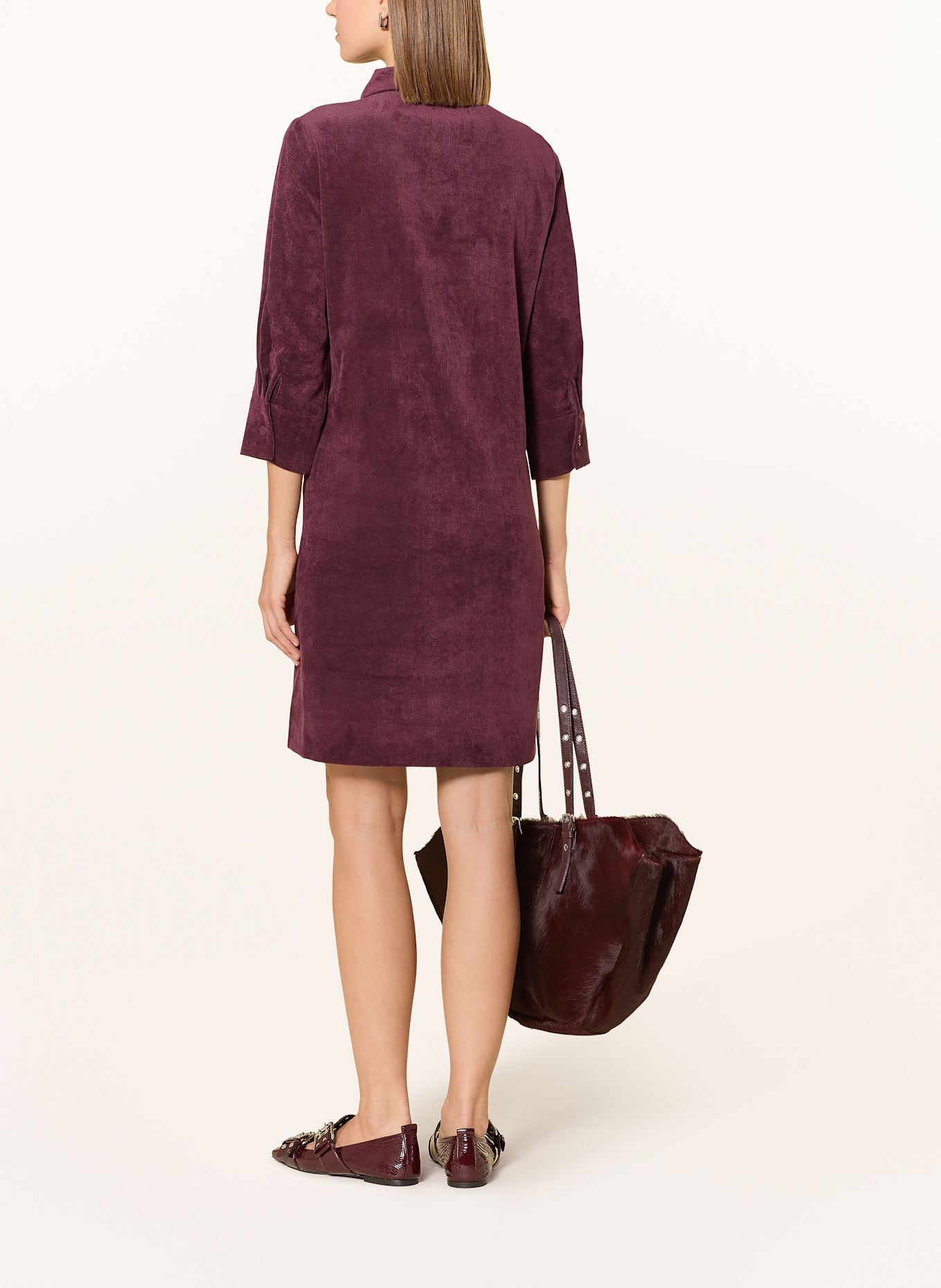 BETTY&CO Cordkleid mit 3/4-Arm: DUNKELLILA