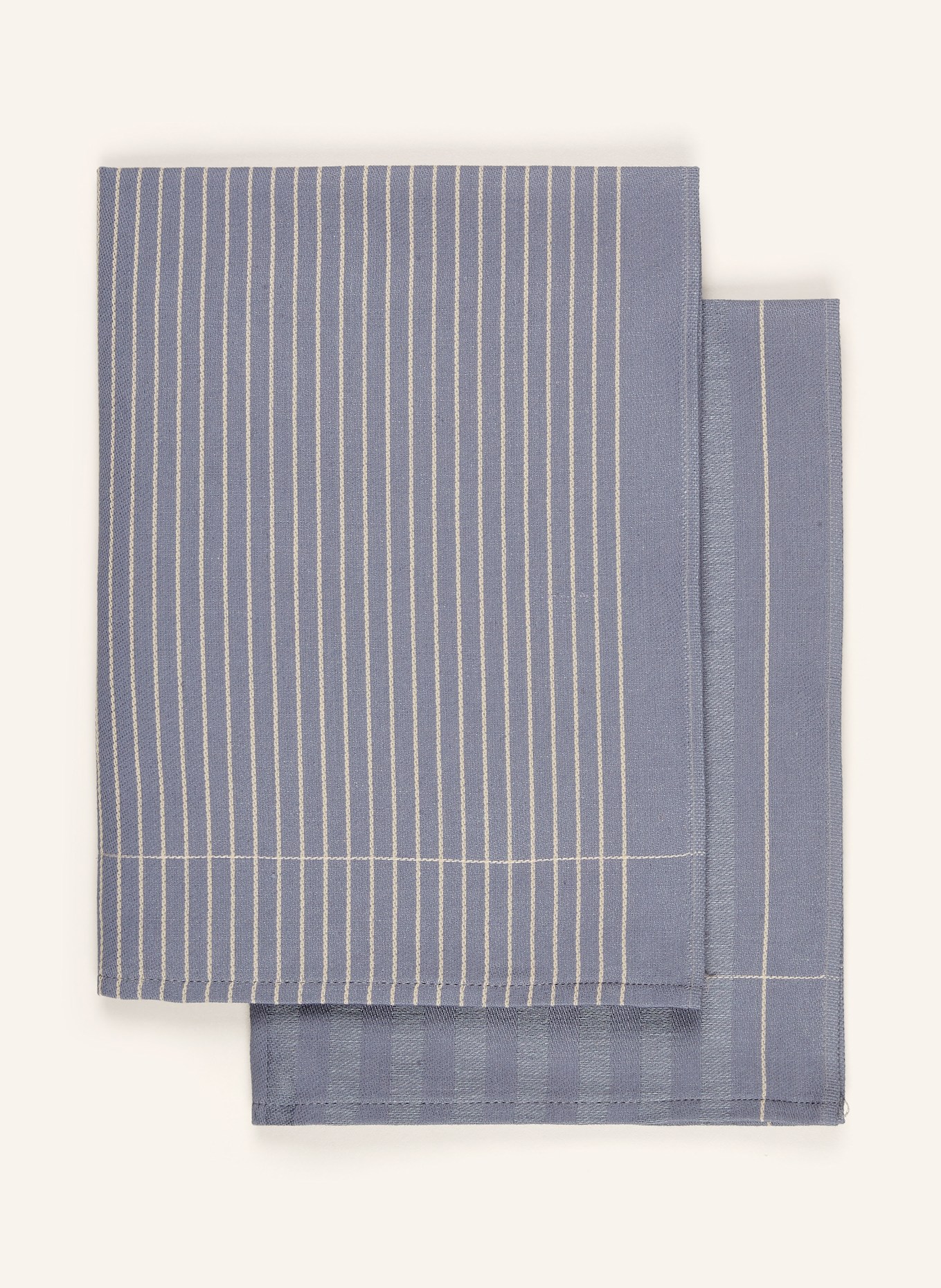 ROSS 2er-Set Geschirrtücher mit Leinen: DUNKELBLAU / BEIGE