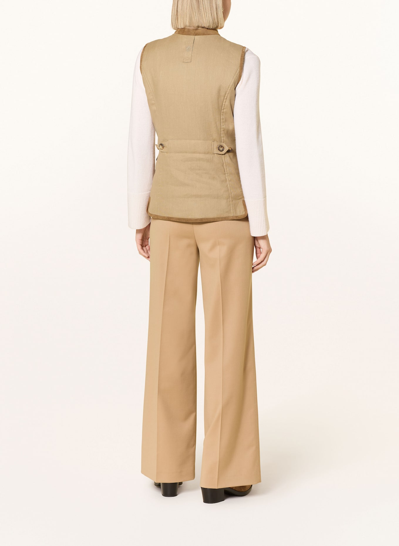 HABSBURG Krojová vesta FALKENSTEIN s příměsí lnu: SVĚTLE HNĚDÁ