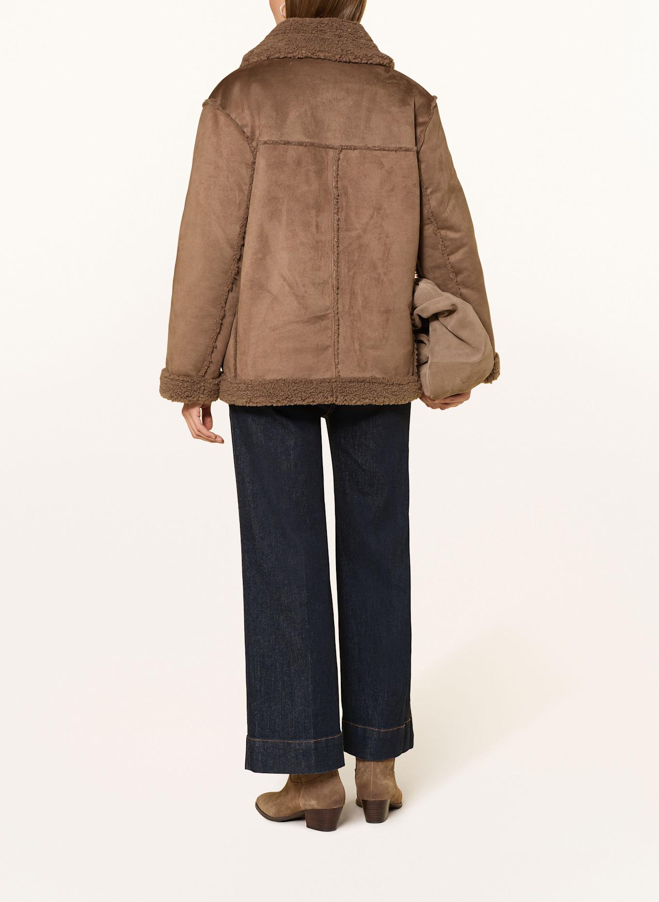 OPUS Jacke HENOLA in Lederoptik zum Wenden: DUNKELBRAUN