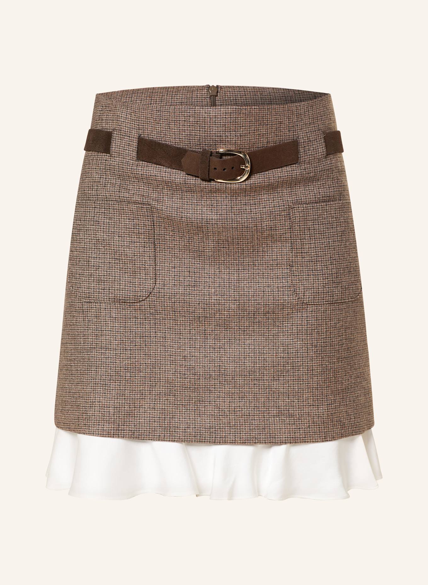 SANDRO Spódnica z wolantami: BRĄZOWY / CIEMNOBRĄZOWY