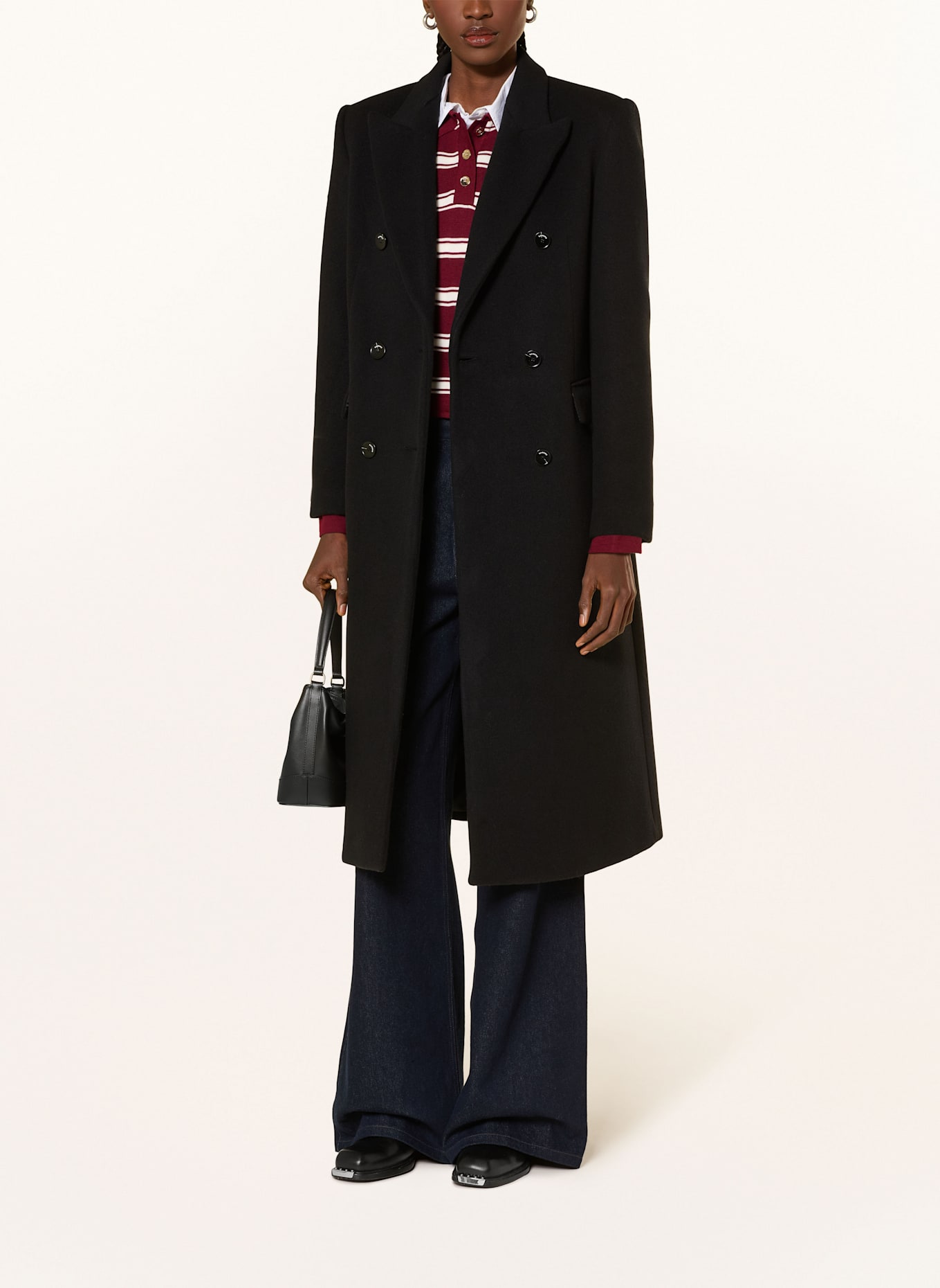 SANDRO Wollmantel: SCHWARZ