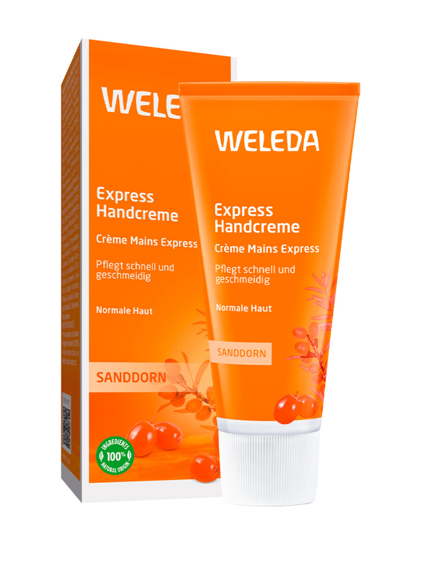 WELEDA CRÈME POUR LES MAINS EXPRESS À L'ARGOUSIER