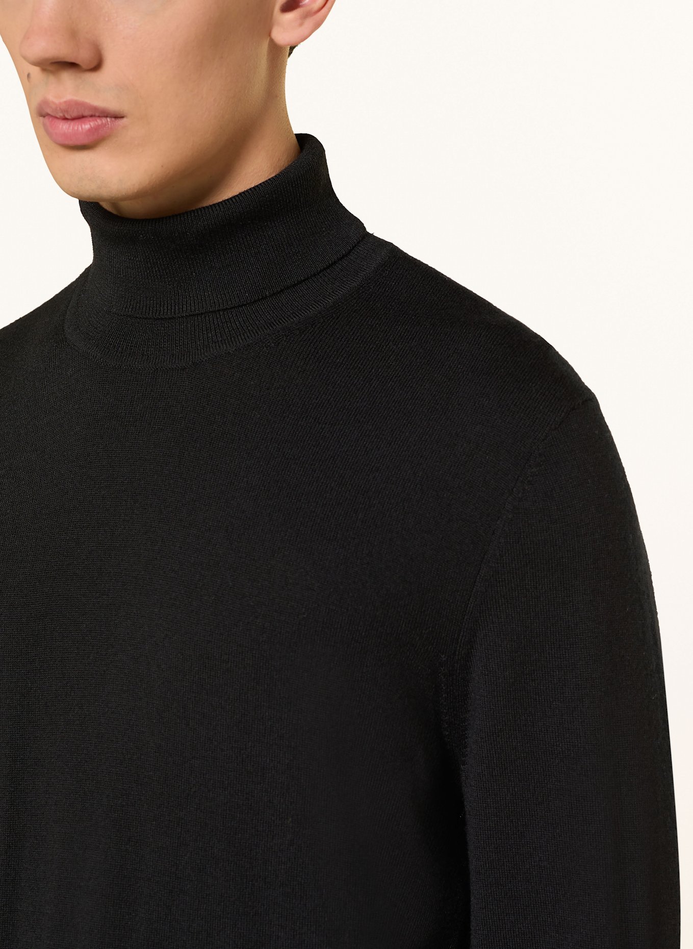 OLYMP Rollkragenpullover: SCHWARZ