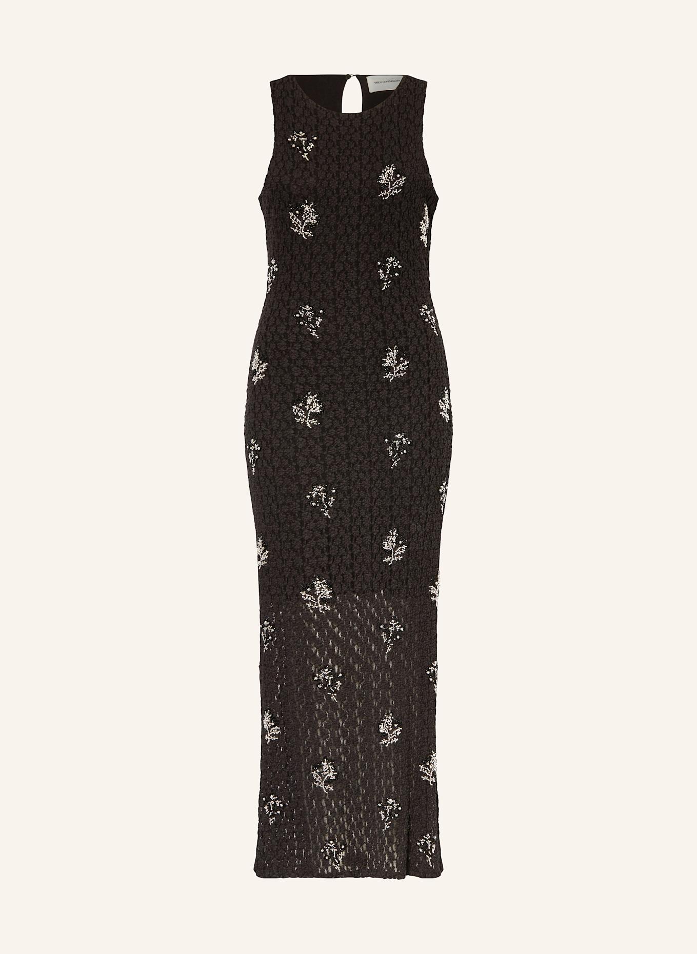 MSCH COPENHAGEN Sukienka MSCHAUDREY z ozdobnymi kamykami: CZARNY / SREBRNY