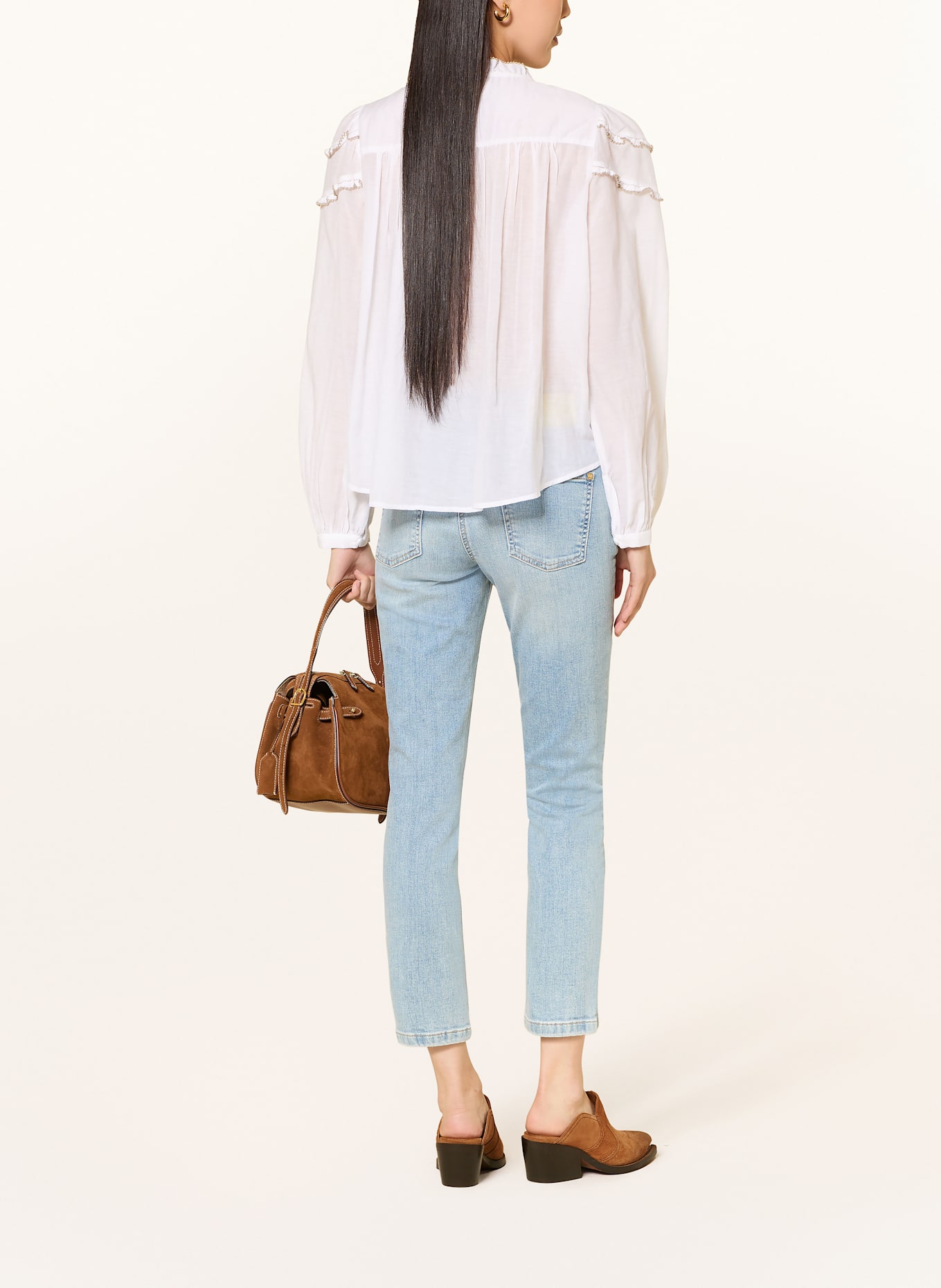 CAMBIO Cropped Jeans PIPER: 5251 contrast bleached