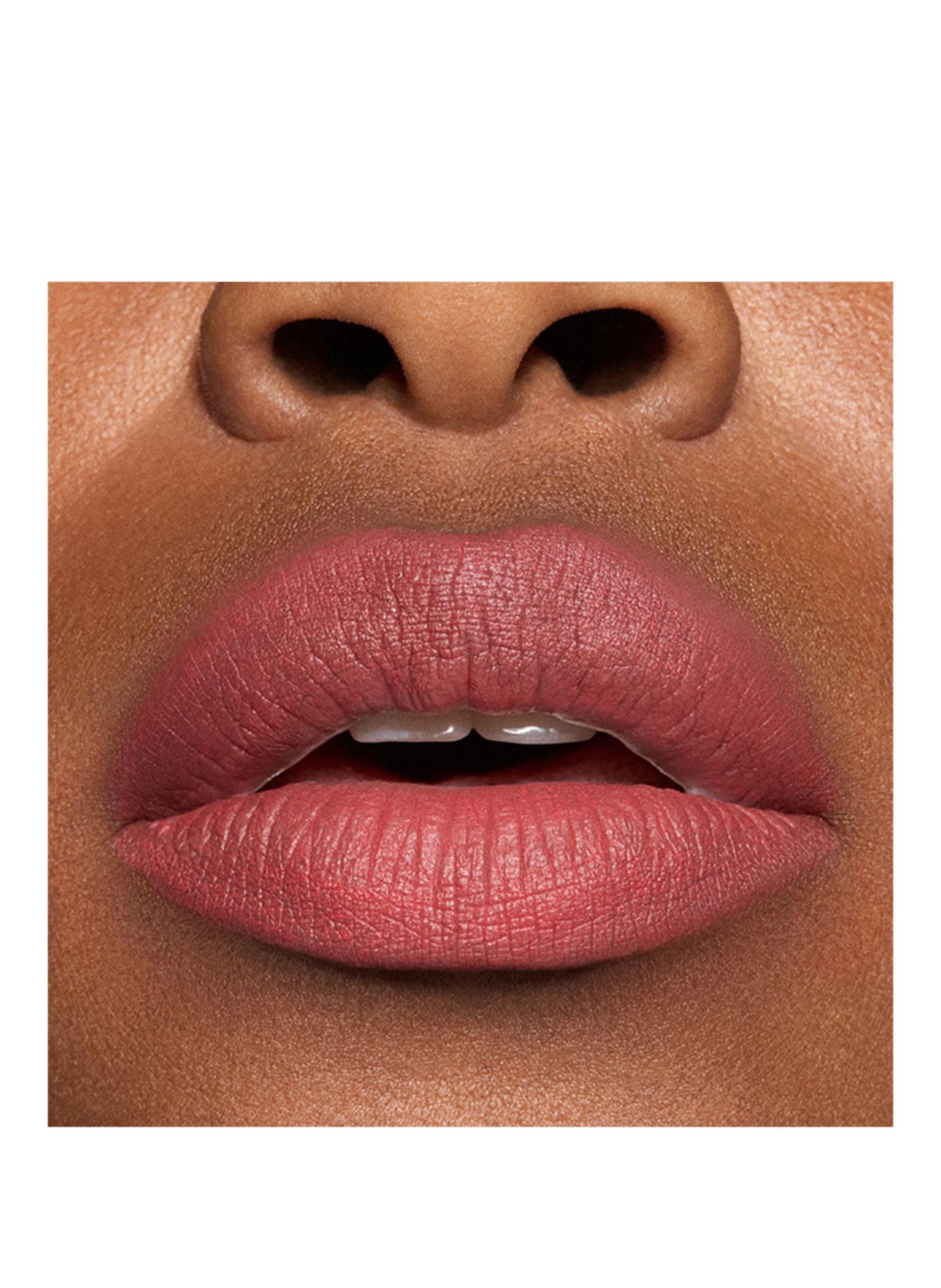 M.A.C POWDER KISS HAZY MATTE LIPSTICK: BRICKTHROUGH