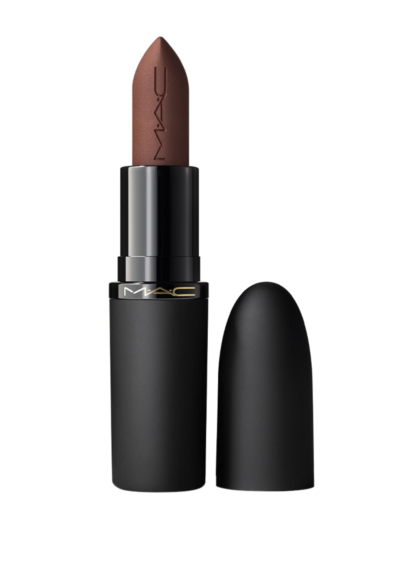 M.A.C POWDER KISS HAZY MATTE LIPSTICK: CHESTNUT