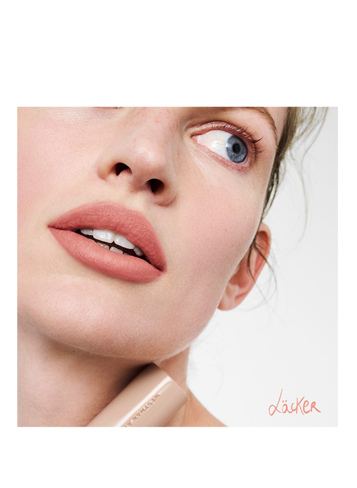 WESTMAN ATELIER LIP SUEDE MATTE LIPSTICK: LACKER - CORAL FLUSH