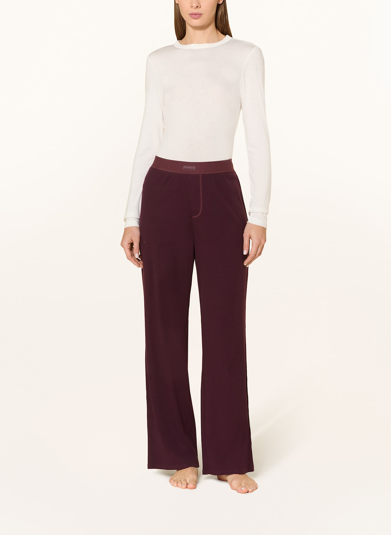 SKIMS Lounge-Hose COTTON RIB: CURRANT