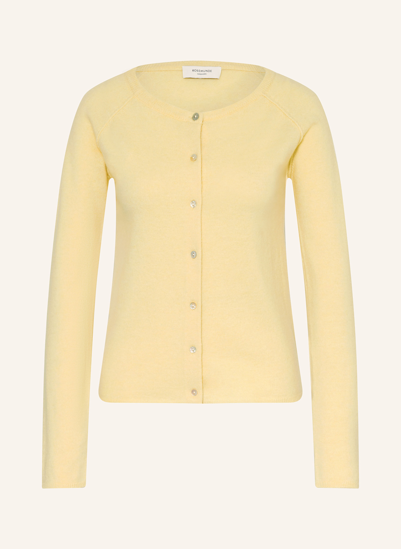 rosemunde Cardigan LAICA with cashmere: LIGHT YELLOW