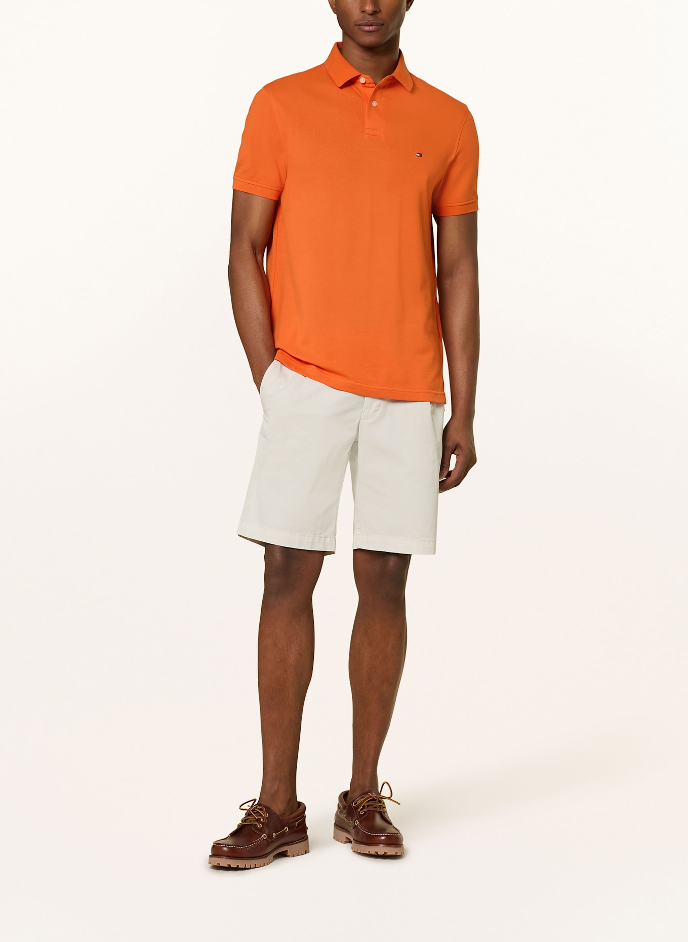 TOMMY HILFIGER Piqué polo shirt regular fit: ORANGE