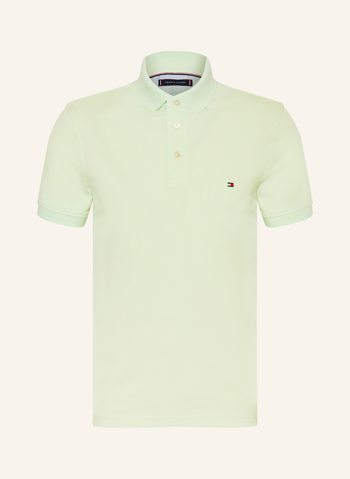 TOMMY HILFIGER Piqué-Poloshirt Slim Fit: HELLGRÜN