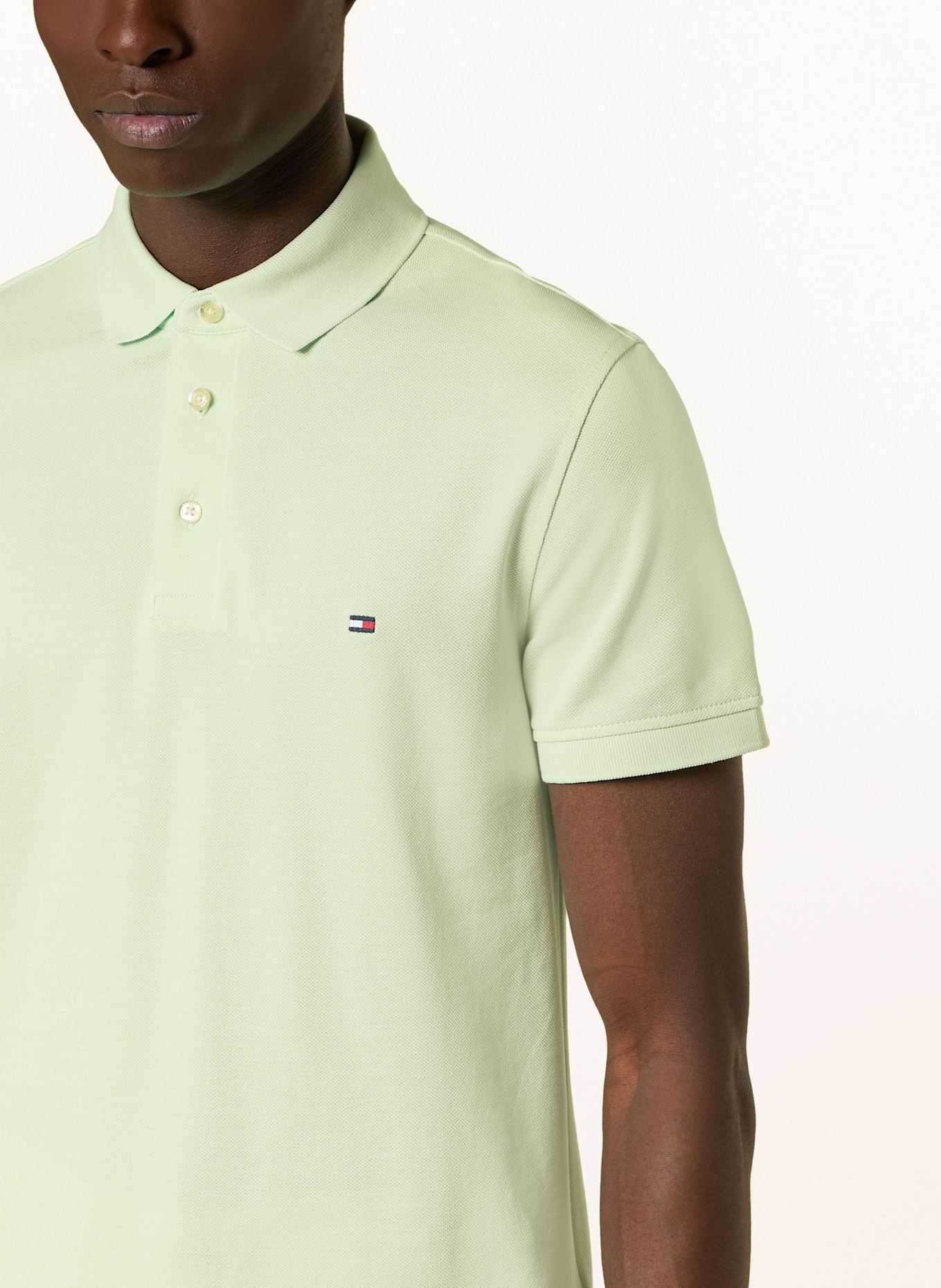 TOMMY HILFIGER Piqué-Poloshirt Slim Fit: HELLGRÜN