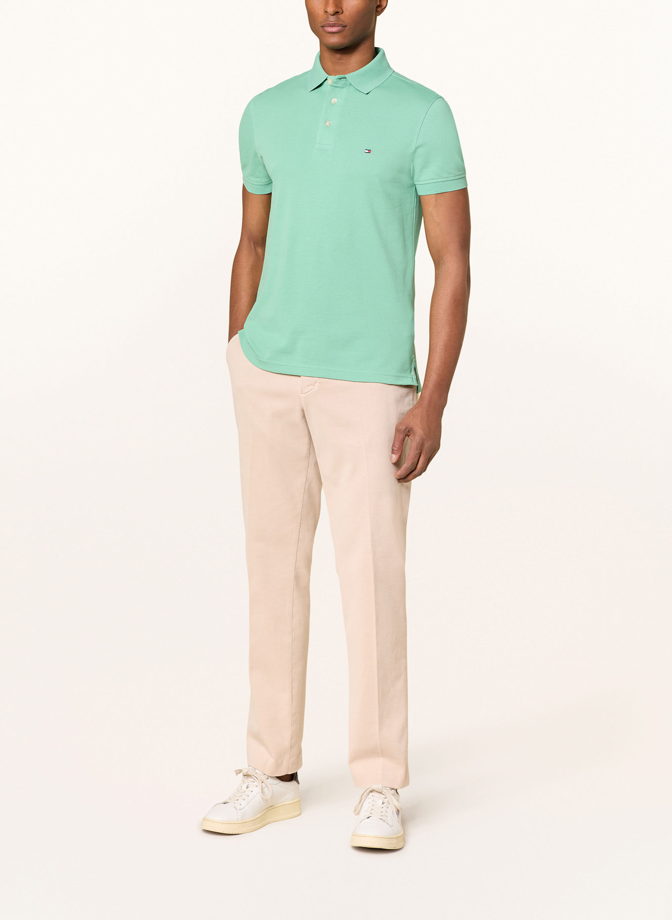TOMMY HILFIGER Piqué-Poloshirt Slim Fit: GRÜN