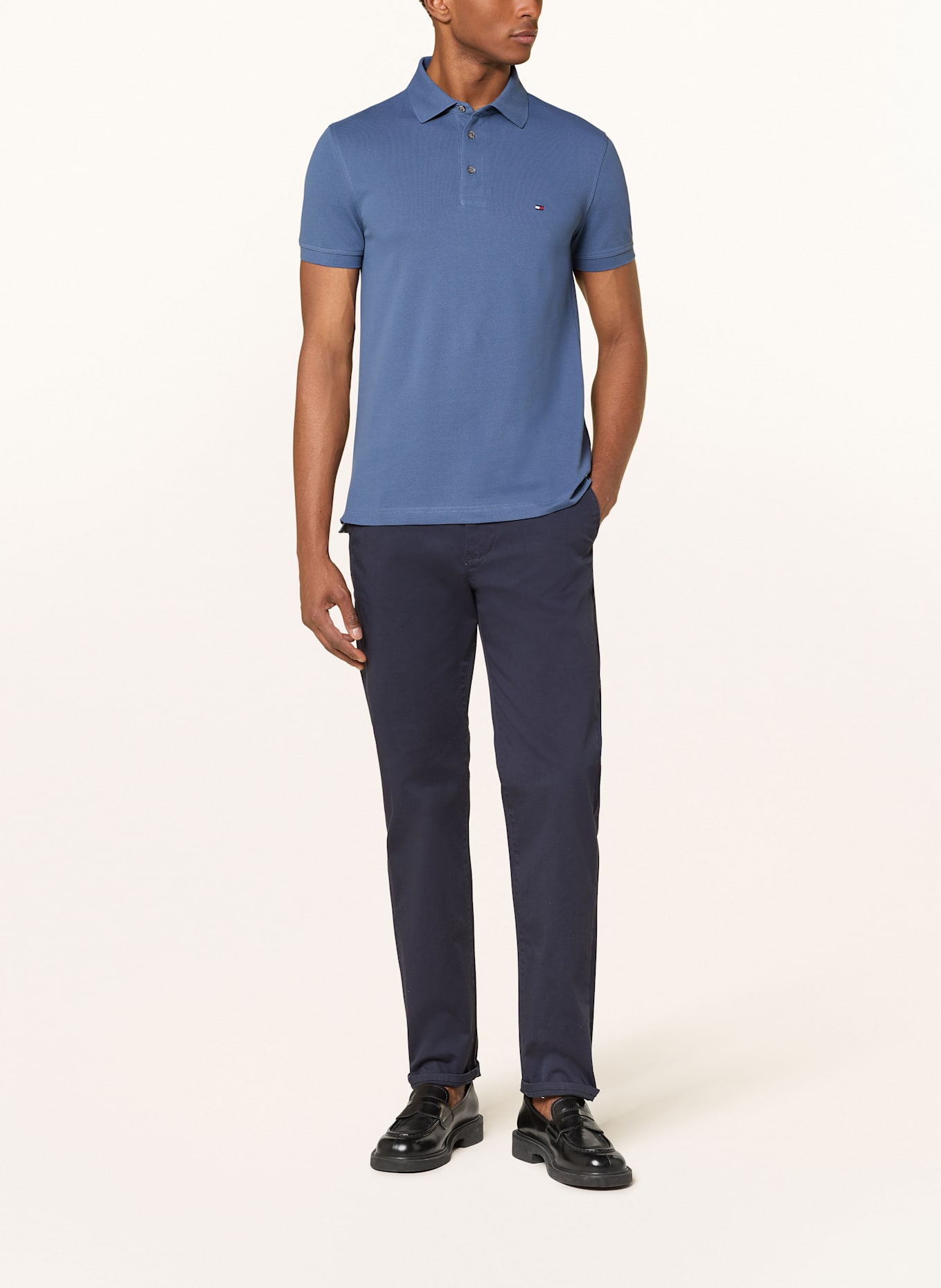 TOMMY HILFIGER Piqué-Poloshirt Slim Fit: BLAU