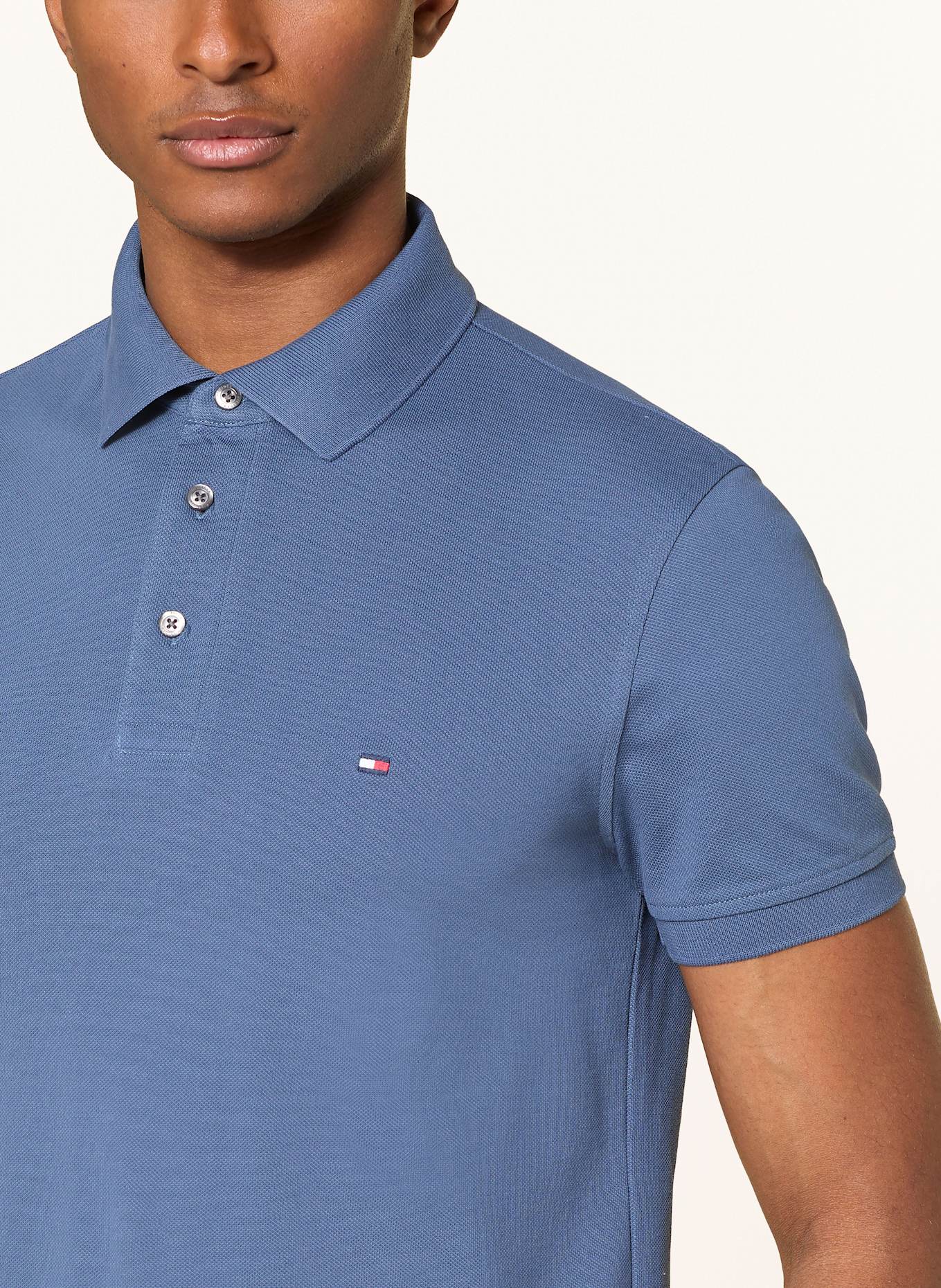 TOMMY HILFIGER Piqué-Poloshirt Slim Fit: BLAU
