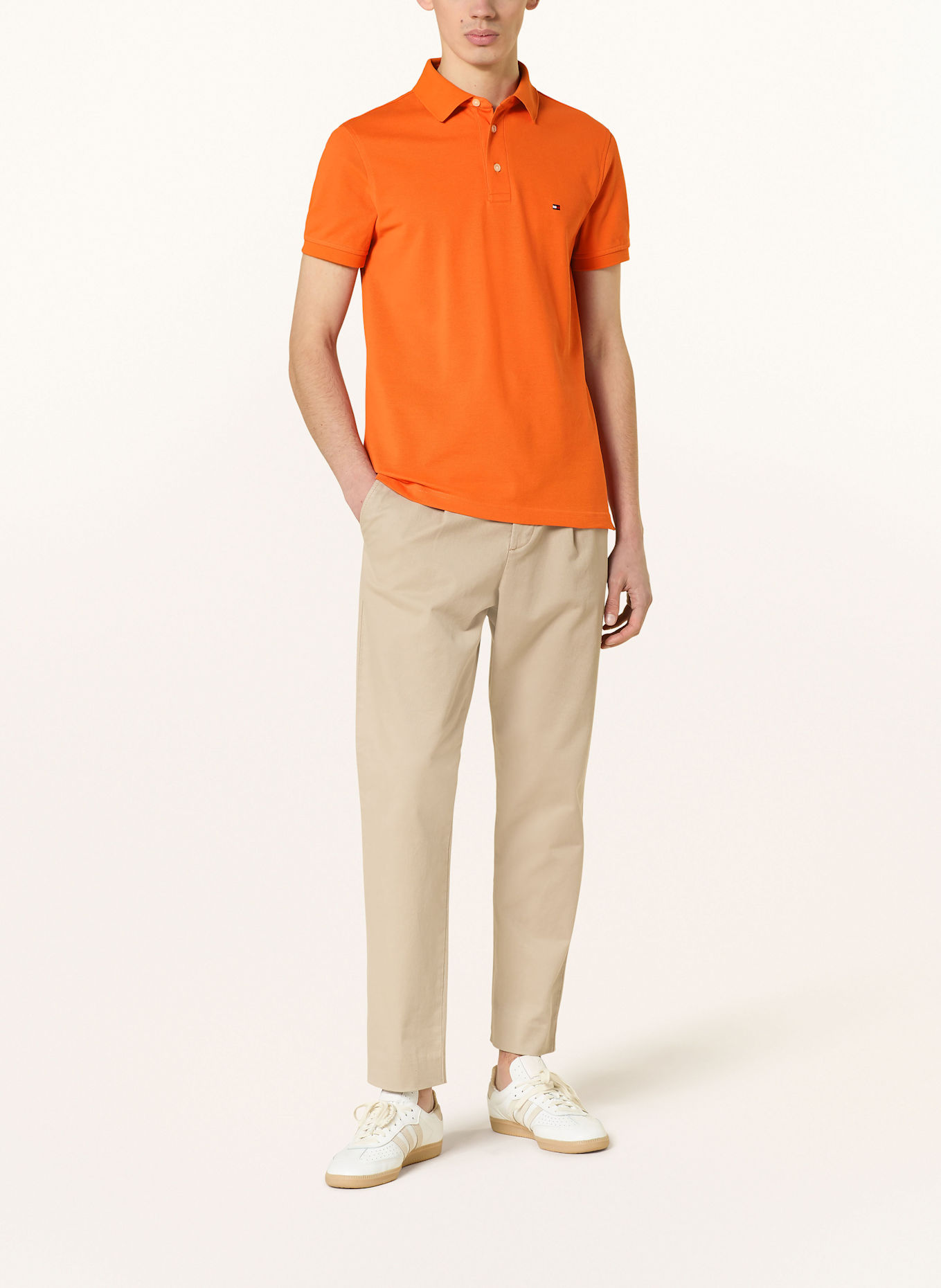 TOMMY HILFIGER Piqué-Poloshirt Slim Fit: ORANGE